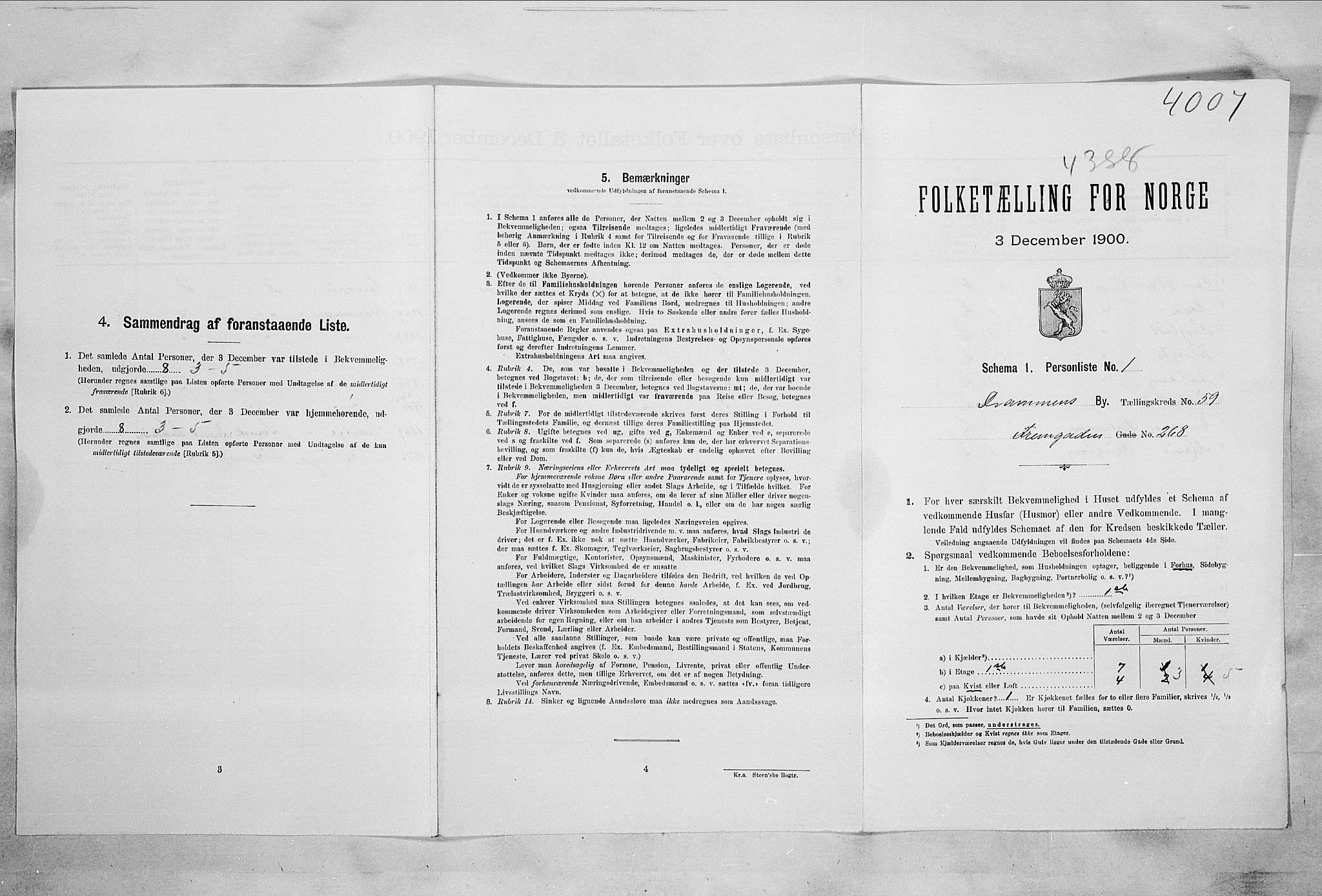 RA, 1900 census for Drammen, 1900, p. 13858