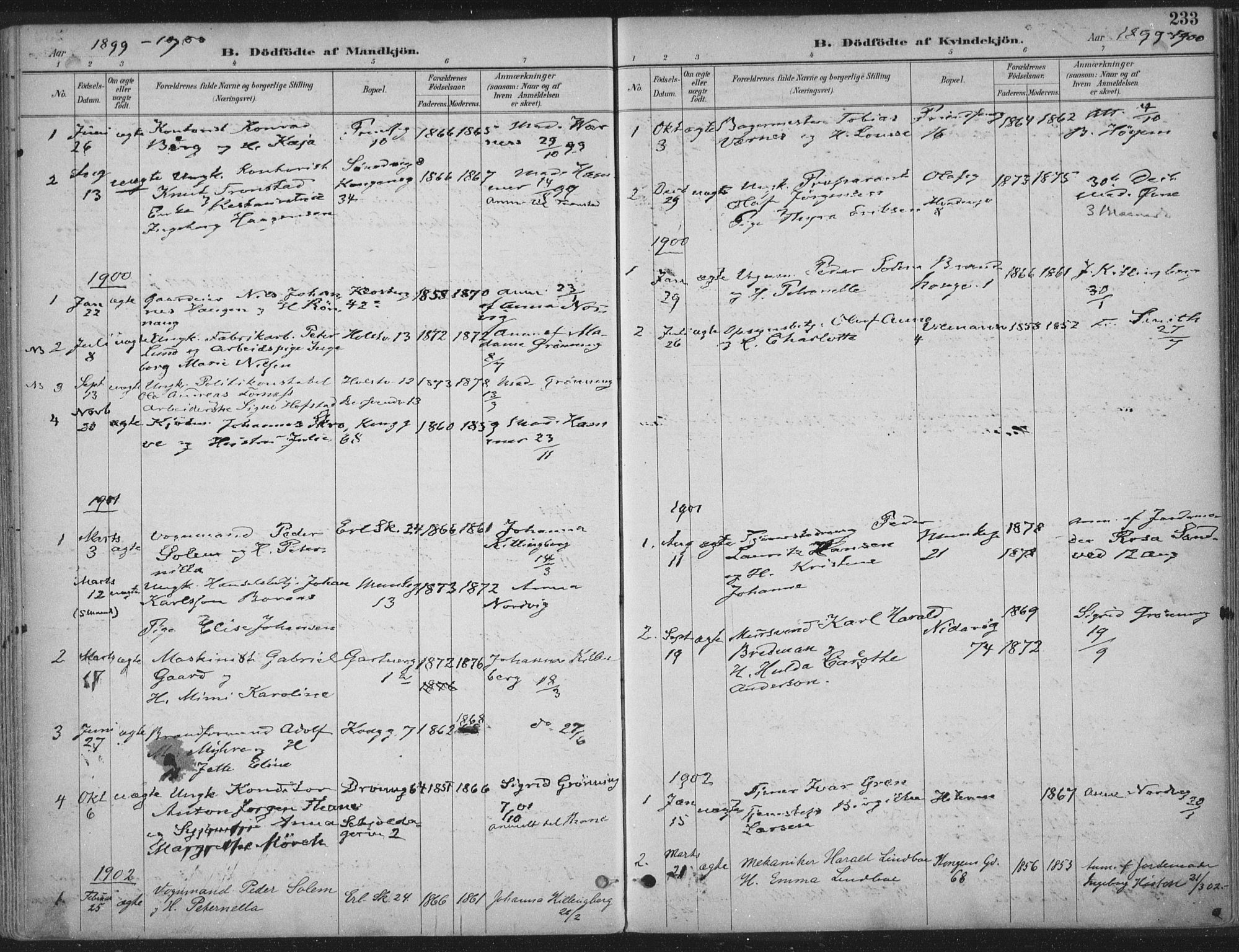 Ministerialprotokoller, klokkerbøker og fødselsregistre - Sør-Trøndelag, SAT/A-1456/601/L0062: Parish register (official) no. 601A30, 1891-1911, p. 233