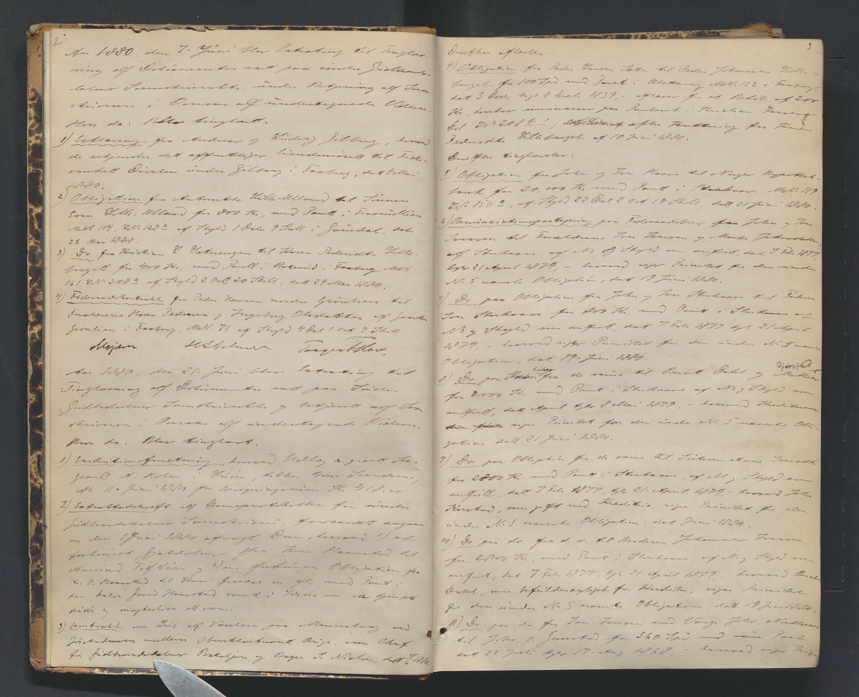 Sør-Gudbrandsdal tingrett, AV/SAH-TING-004/G/Gb/Gba/L0026: Tingbok, 1880-1886, p. 2-3