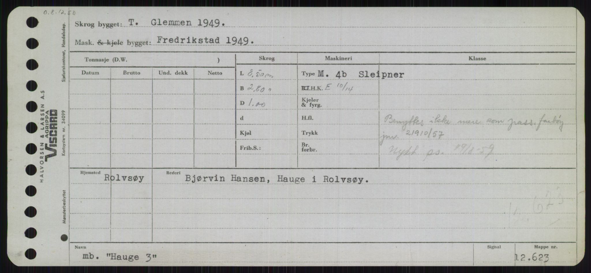 Sjøfartsdirektoratet med forløpere, Skipsmålingen, RA/S-1627/H/Ha/L0002/0002: Fartøy, Eik-Hill / Fartøy, G-Hill, p. 541