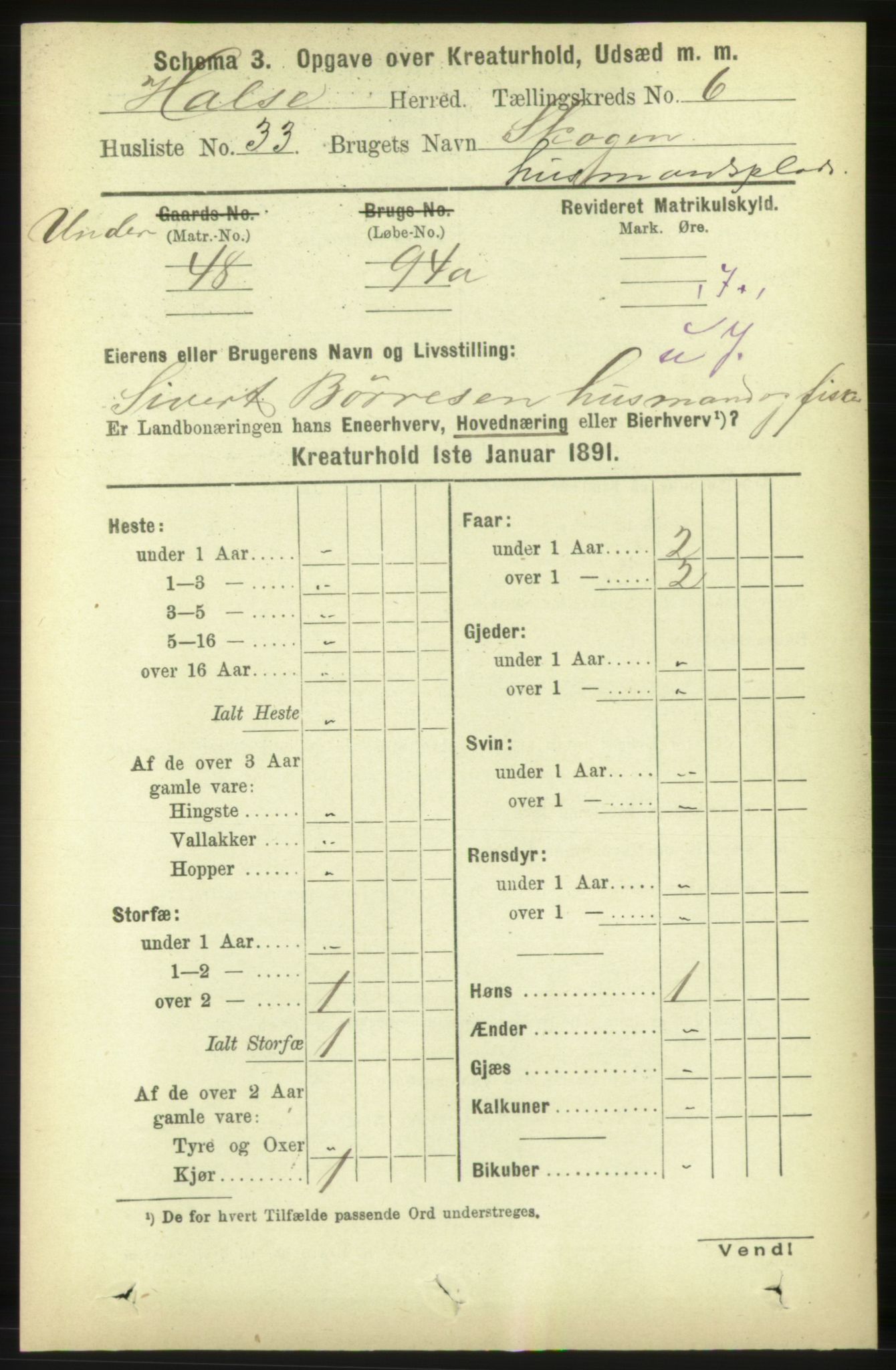 RA, 1891 census for 1571 Halsa, 1891, p. 2272