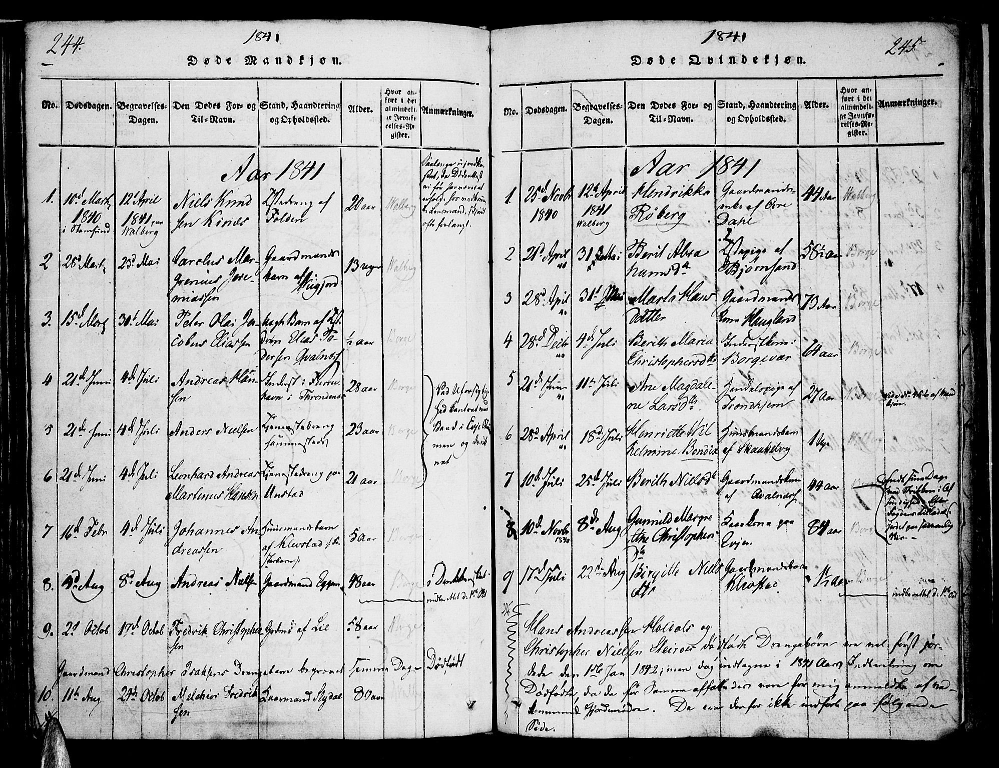 Ministerialprotokoller, klokkerbøker og fødselsregistre - Nordland, SAT/A-1459/880/L1130: Parish register (official) no. 880A04, 1821-1843, p. 244-245