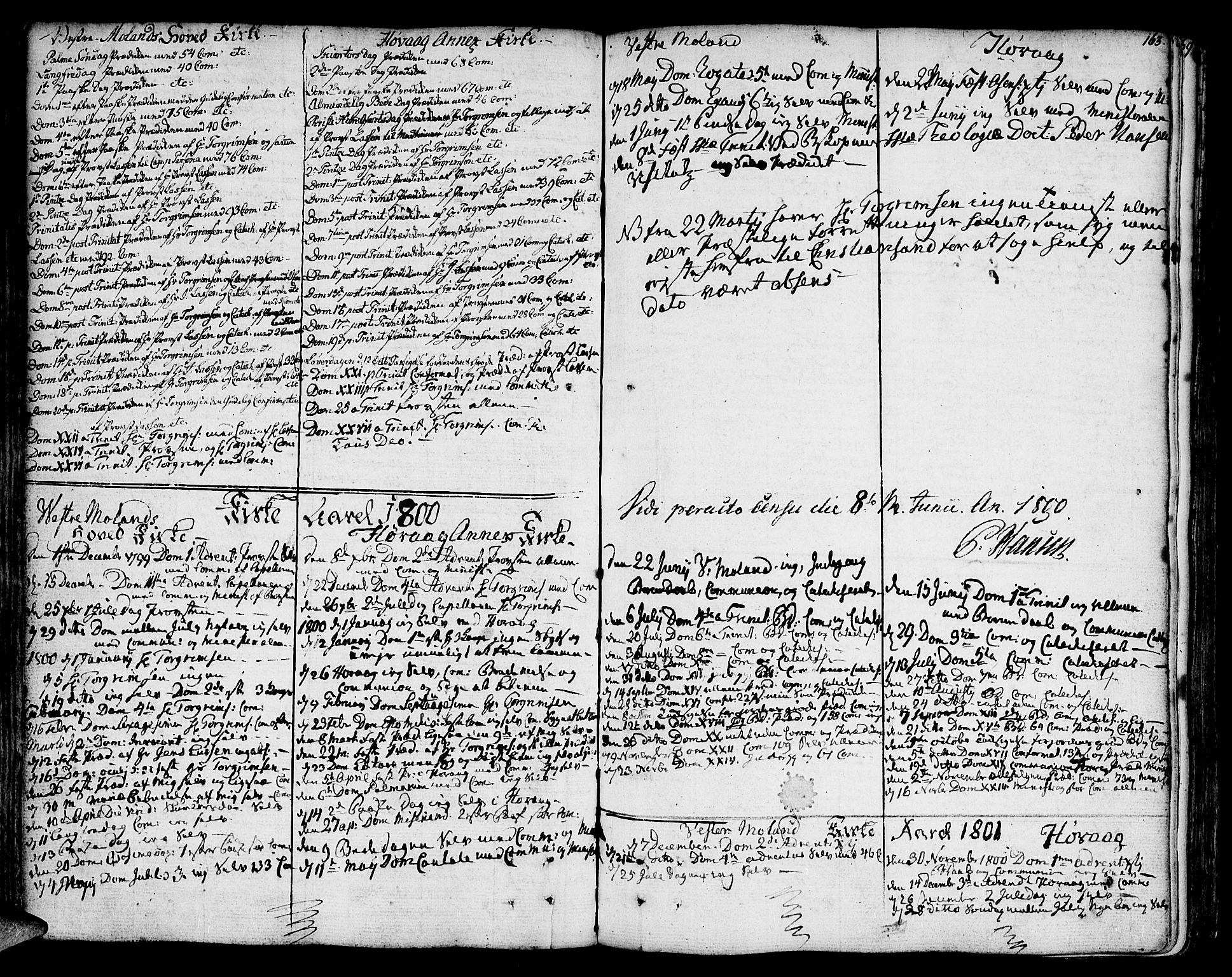 Vestre Moland sokneprestkontor, AV/SAK-1111-0046/F/Fa/Fab/L0002: Parish register (official) no. A 2, 1760-1816, p. 163