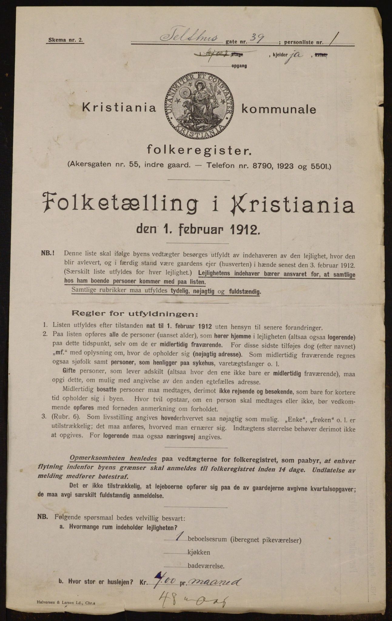 OBA, Municipal Census 1912 for Kristiania, 1912, p. 107732