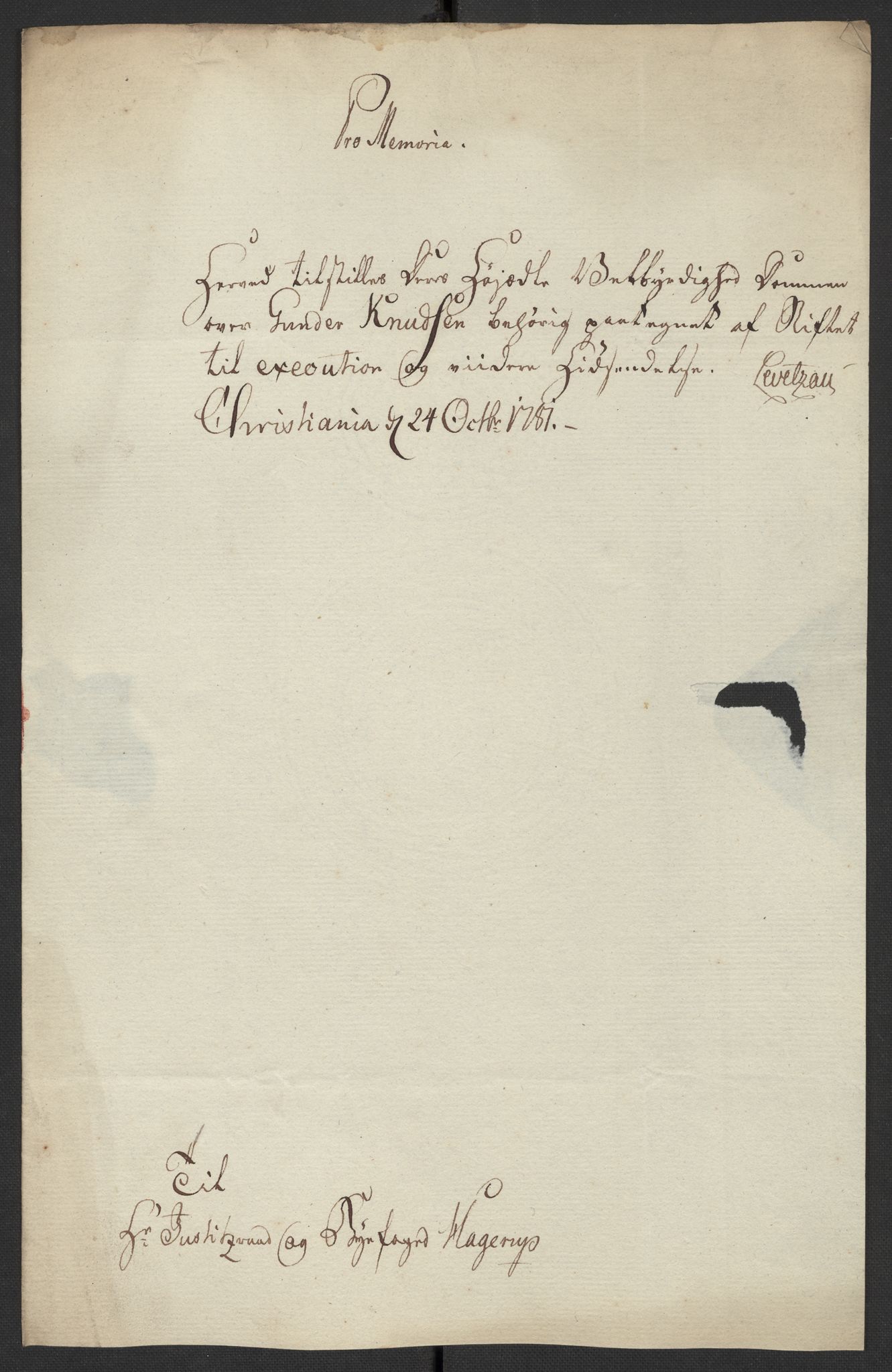 Oslo politidistrikt, AV/SAO-A-10085/D/Da/L0003: Innkomne brev, pro memoria m.v., 1781, p. 48