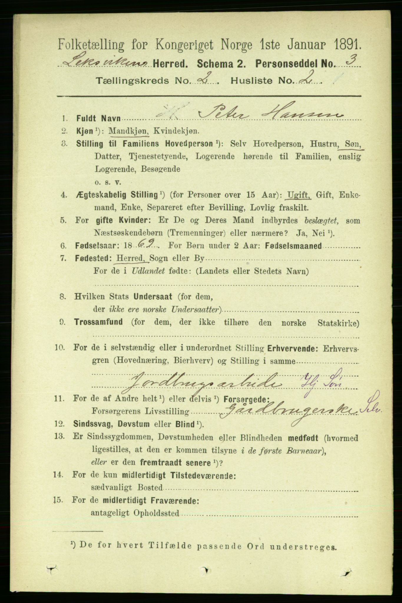 RA, 1891 census for 1718 Leksvik, 1891, p. 685