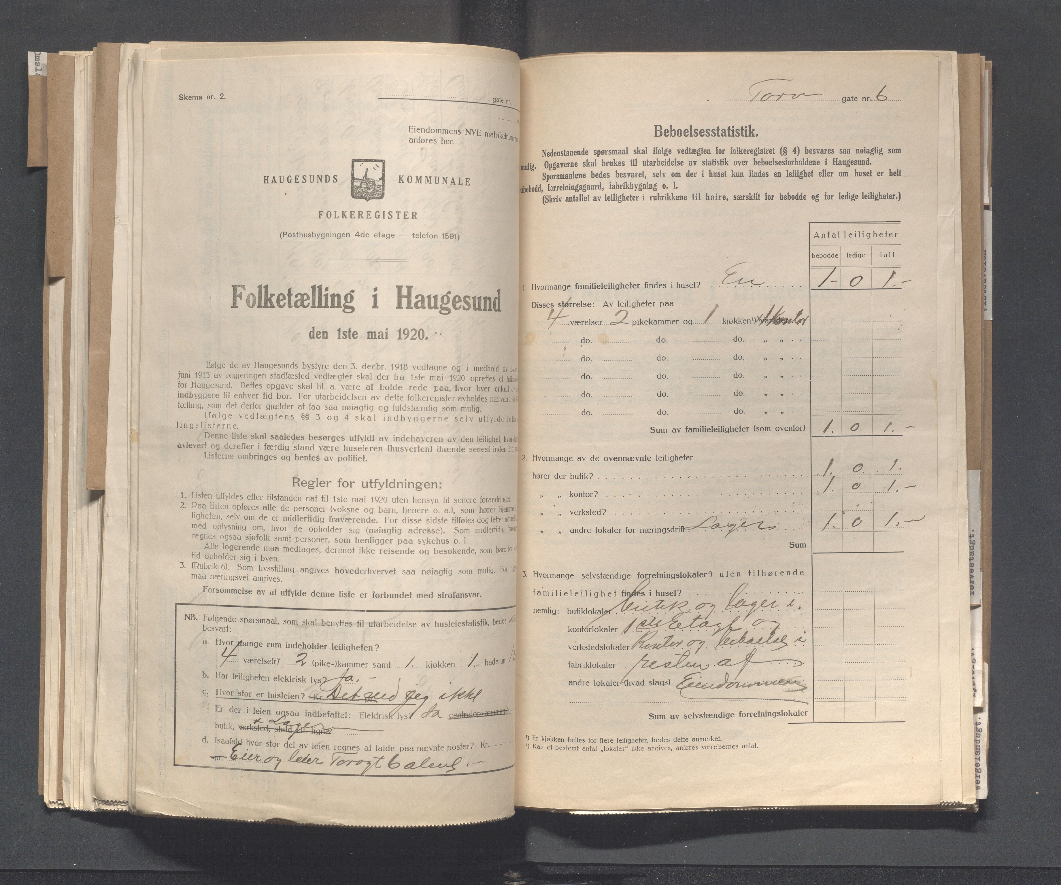 IKAR, Local census 1.5.1920 for Haugesund, 1920, p. 5226