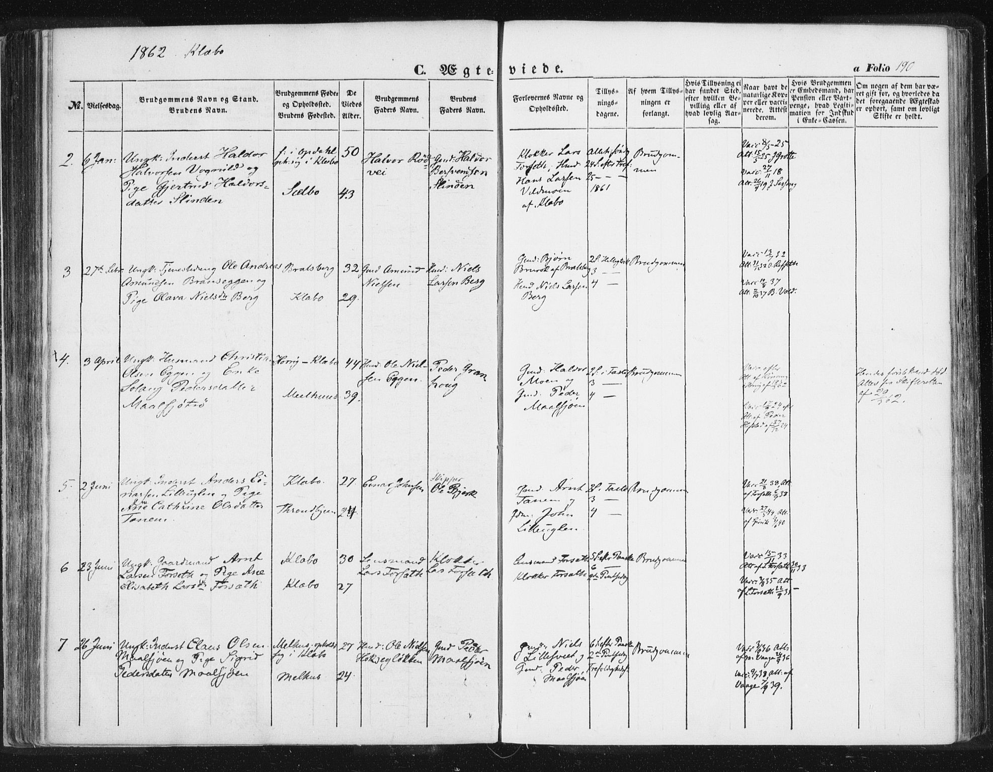 Ministerialprotokoller, klokkerbøker og fødselsregistre - Sør-Trøndelag, SAT/A-1456/618/L0441: Parish register (official) no. 618A05, 1843-1862, p. 190