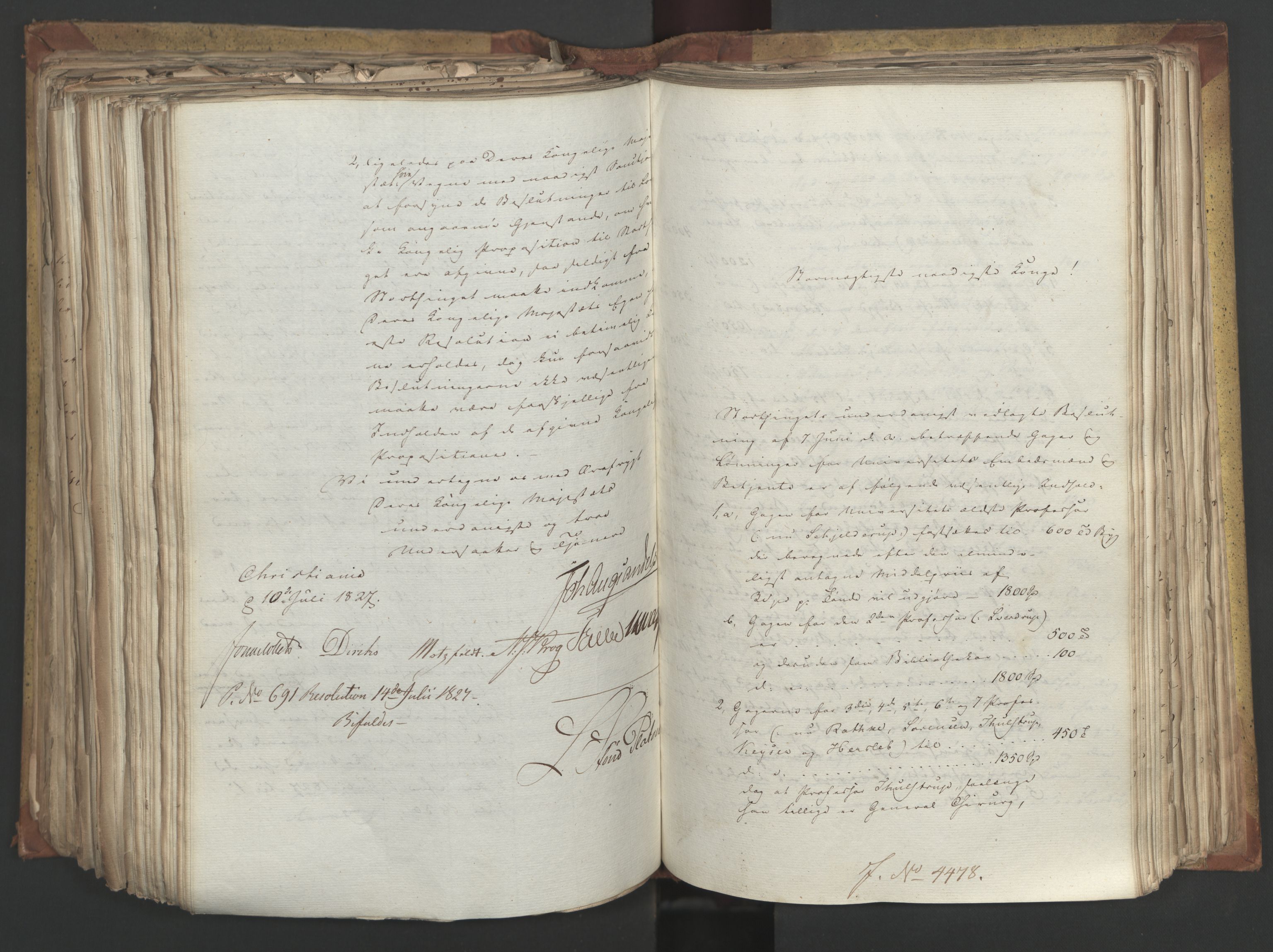 Statsrådsavdelingen i Stockholm, AV/RA-S-1003/D/Da/L0051: Regjeringsinnstillinger nr. 4310-4565, 1827, p. 423