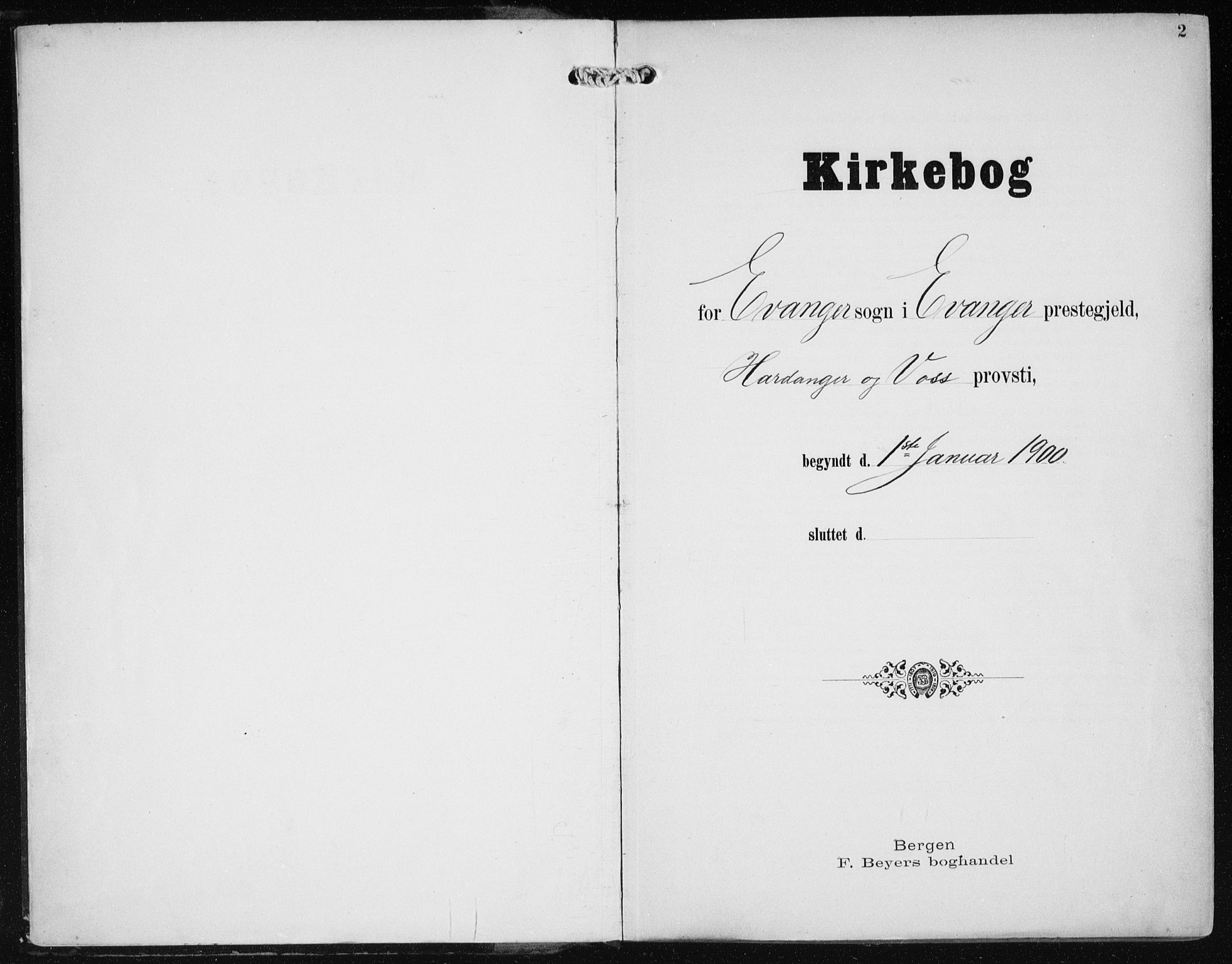 Evanger sokneprestembete, SAB/A-99924: Parish register (official) no. A  3, 1900-1930, p. 2