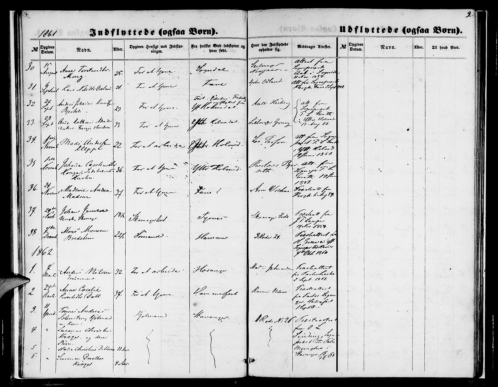 Nykirken Sokneprestembete, SAB/A-77101/H/Hab: Parish register (copy) no. F 2, 1859-1886, p. 9