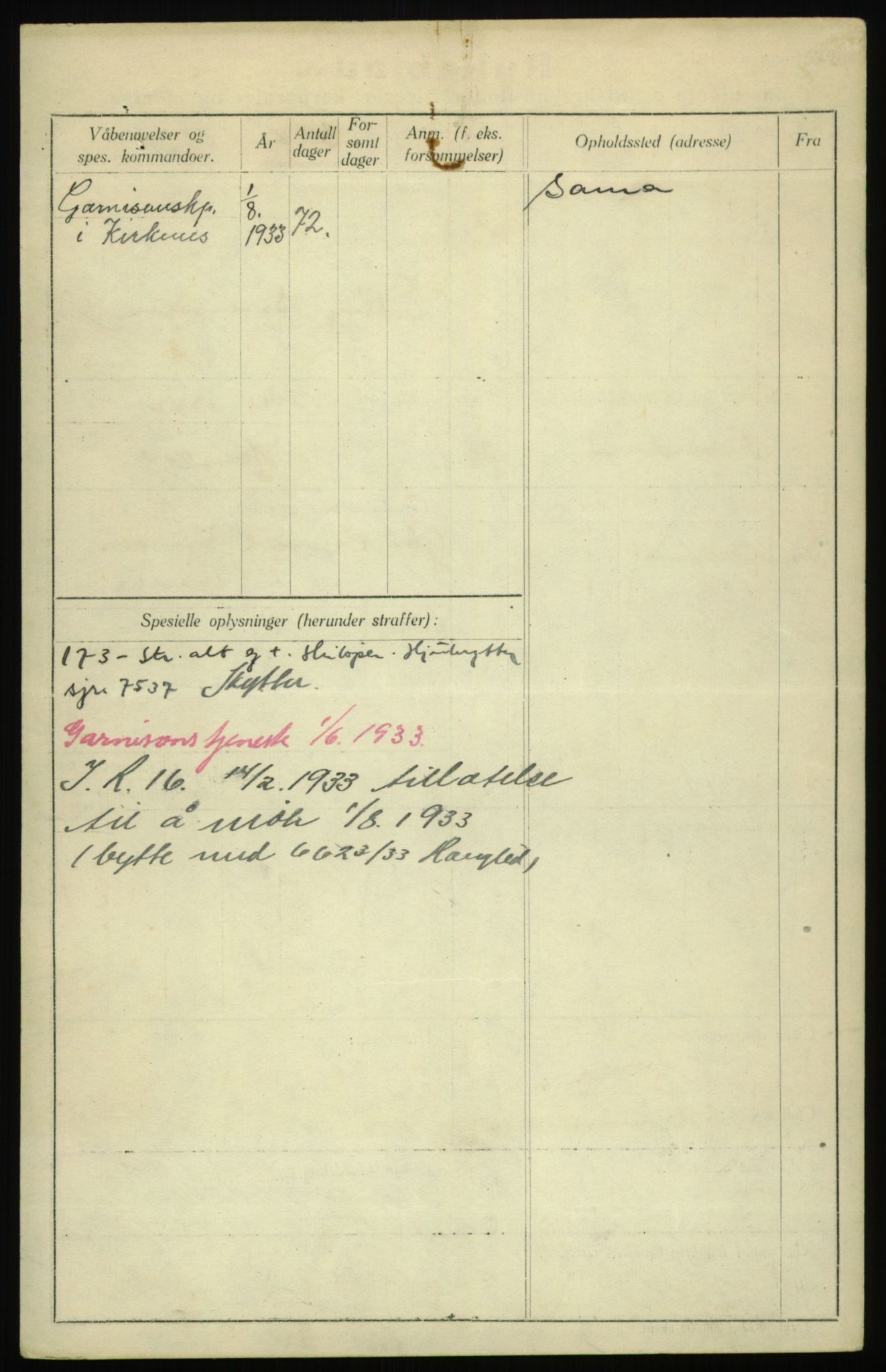 Forsvaret, Troms infanteriregiment nr. 16, AV/RA-RAFA-3146/P/Pa/L0017: Rulleblad for regimentets menige mannskaper, årsklasse 1933, 1933, p. 1266