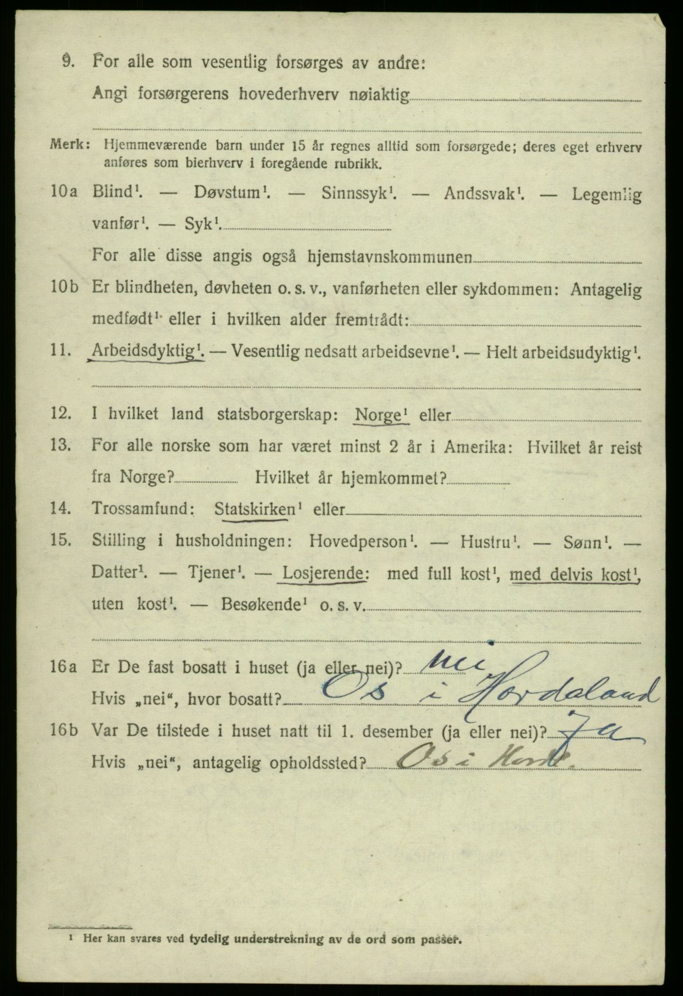 SAB, 1920 census for Samnanger, 1920, p. 4534