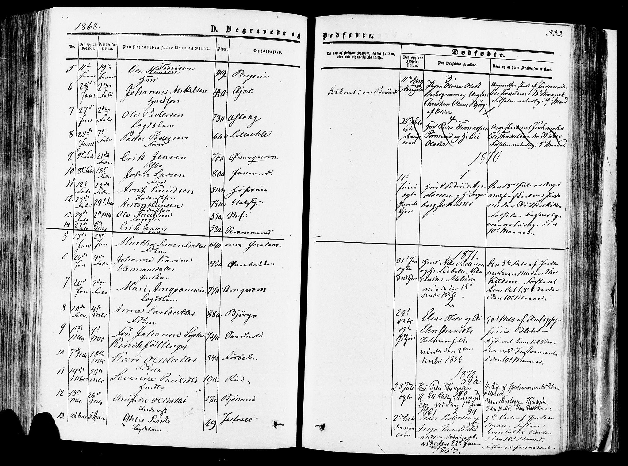 Vang prestekontor, Hedmark, SAH/PREST-008/H/Ha/Haa/L0013: Parish register (official) no. 13, 1855-1879, p. 333