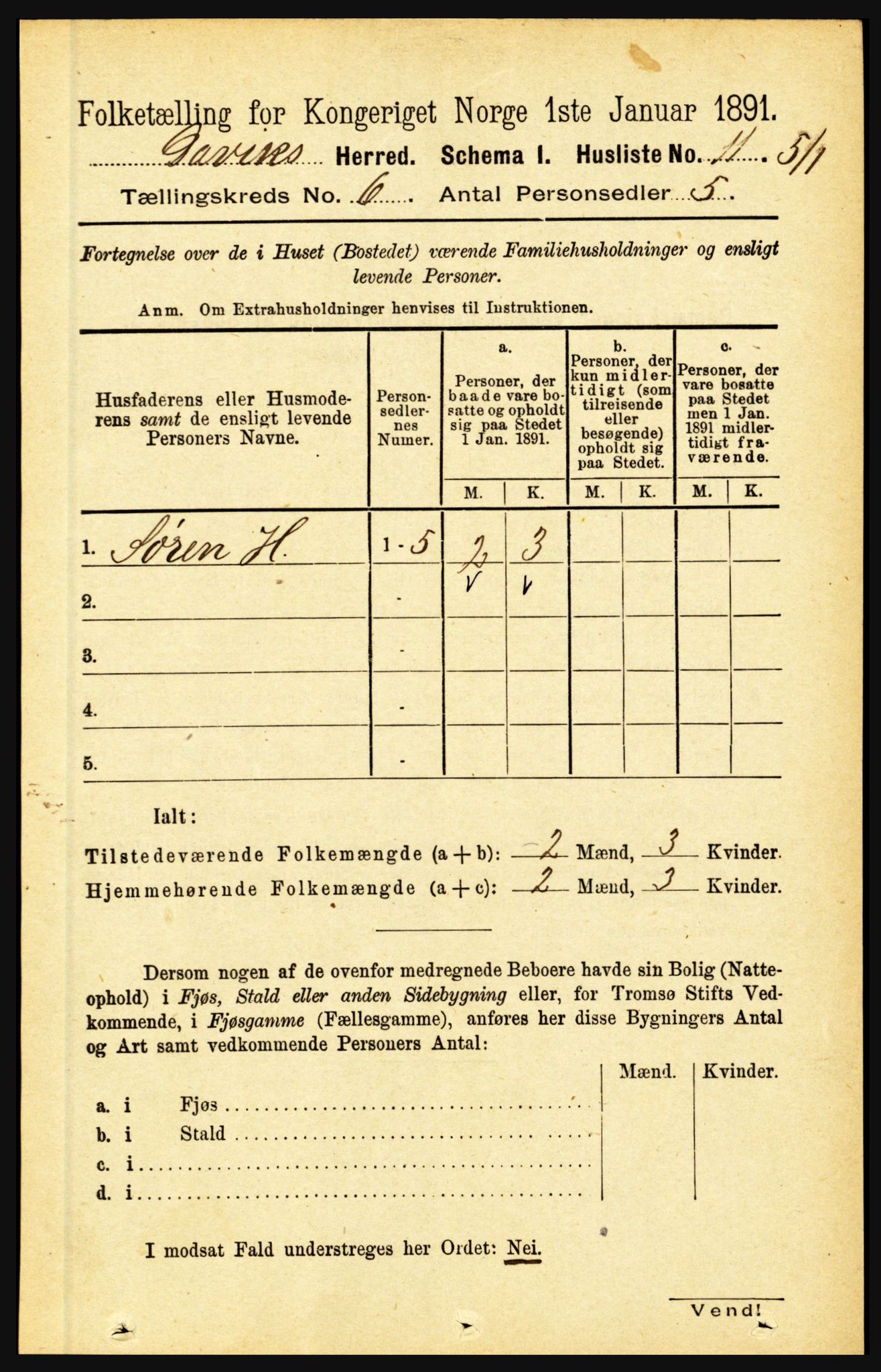 RA, 1891 census for 1442 Davik, 1891, p. 2245