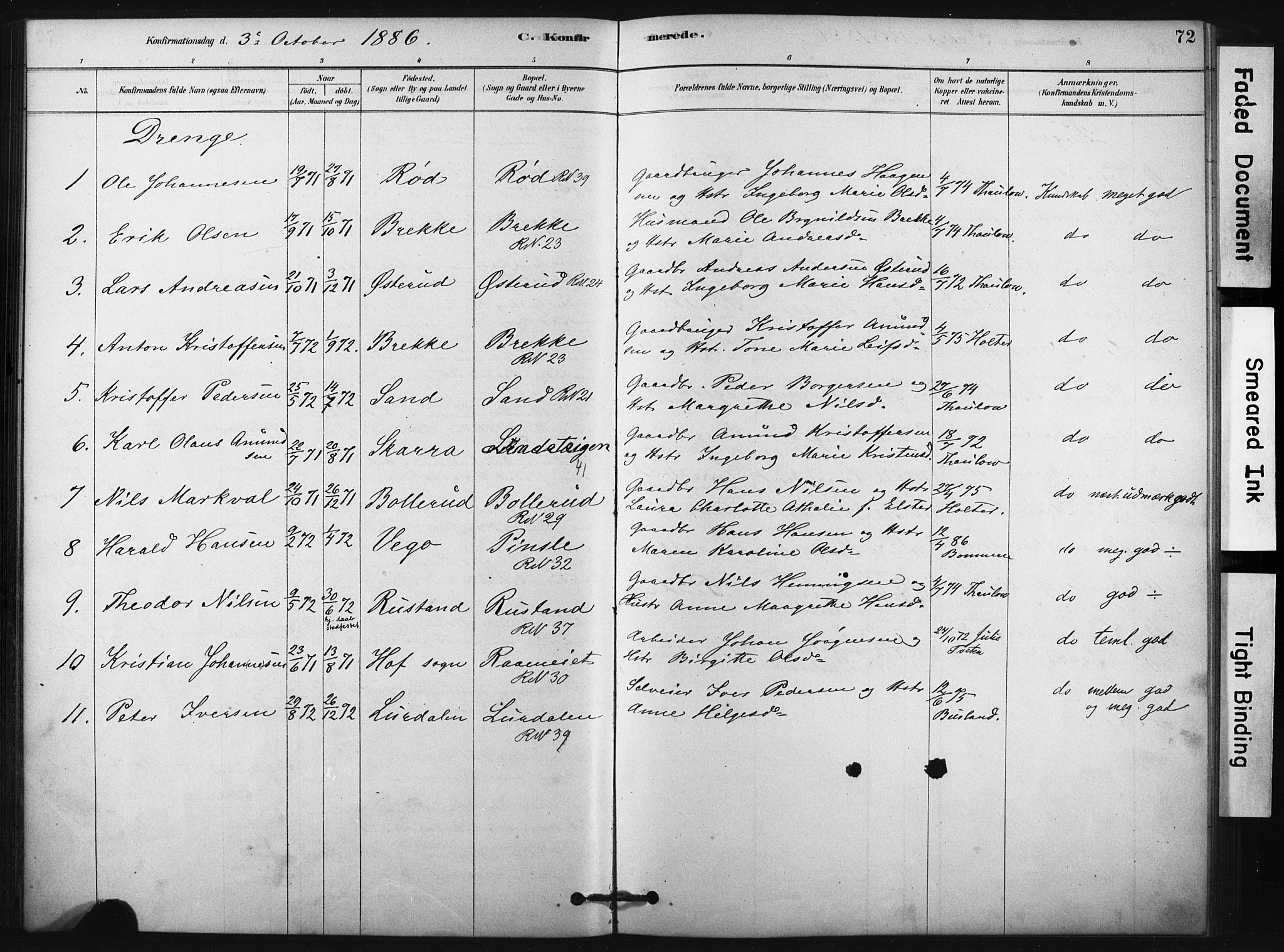 Fiskum kirkebøker, SAKO/A-15/F/Fa/L0002: Parish register (official) no. 2, 1878-1890, p. 72