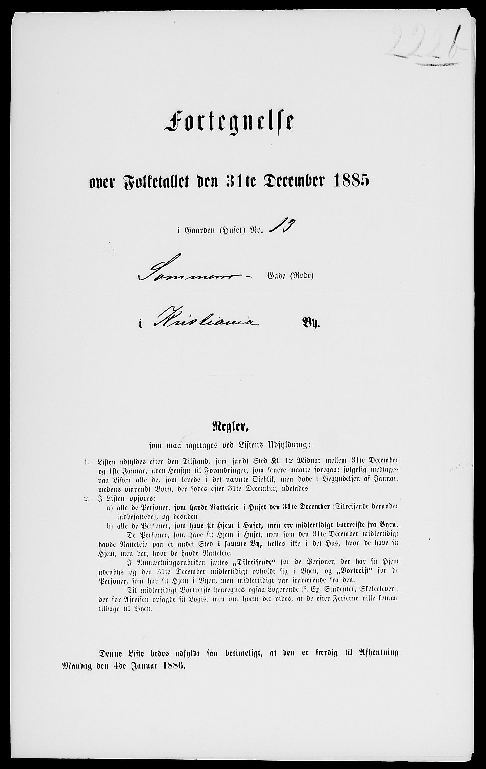 RA, 1885 census for 0301 Kristiania, 1885, p. 2929