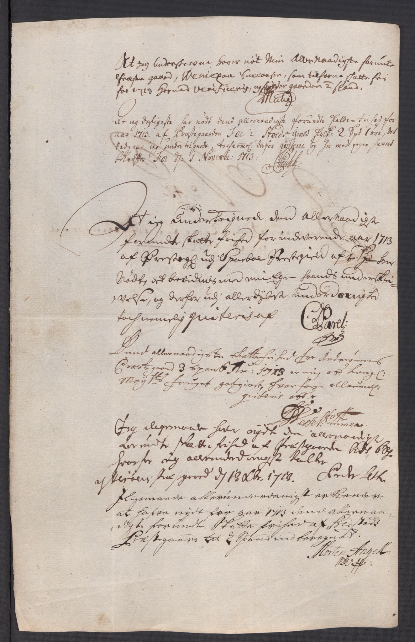 Rentekammeret inntil 1814, Reviderte regnskaper, Fogderegnskap, RA/EA-4092/R63/L4321: Fogderegnskap Inderøy, 1713, p. 368
