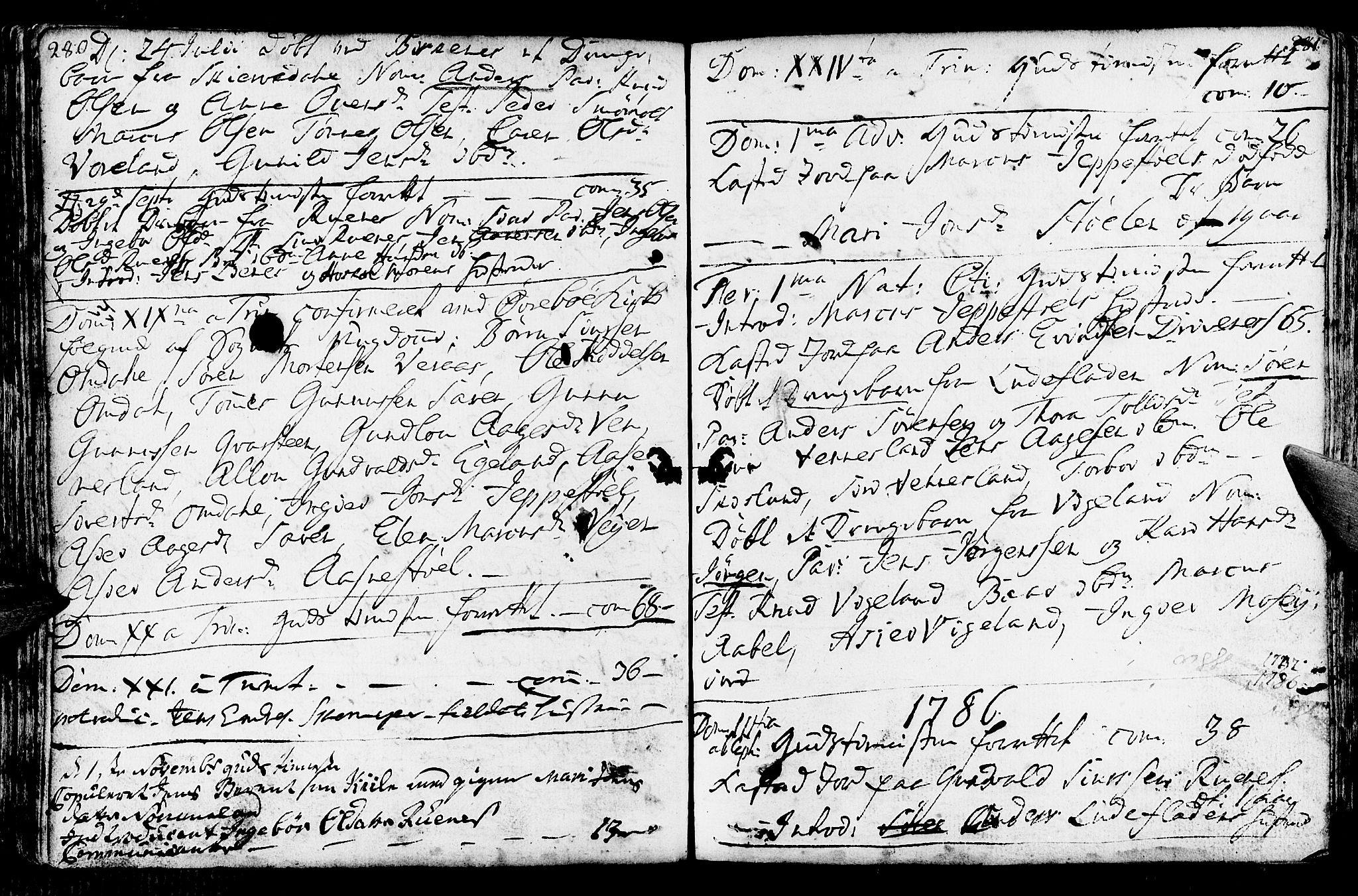 Vennesla sokneprestkontor, AV/SAK-1111-0045/Fa/Fab/L0001: Parish register (official) no. A 1, 1741-1794, p. 280-281