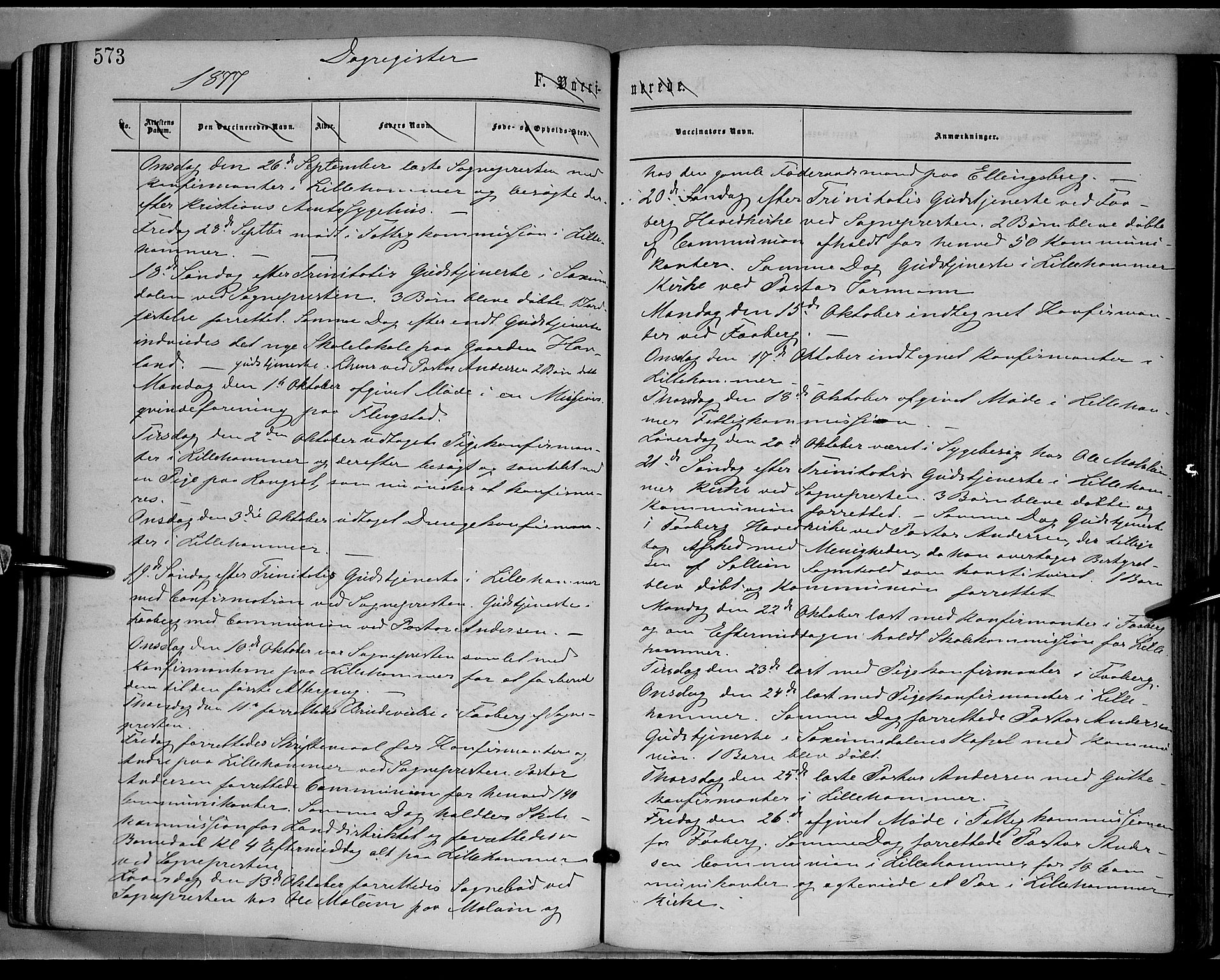 Fåberg prestekontor, AV/SAH-PREST-086/H/Ha/Haa/L0007: Parish register (official) no. 7, 1868-1878, p. 573