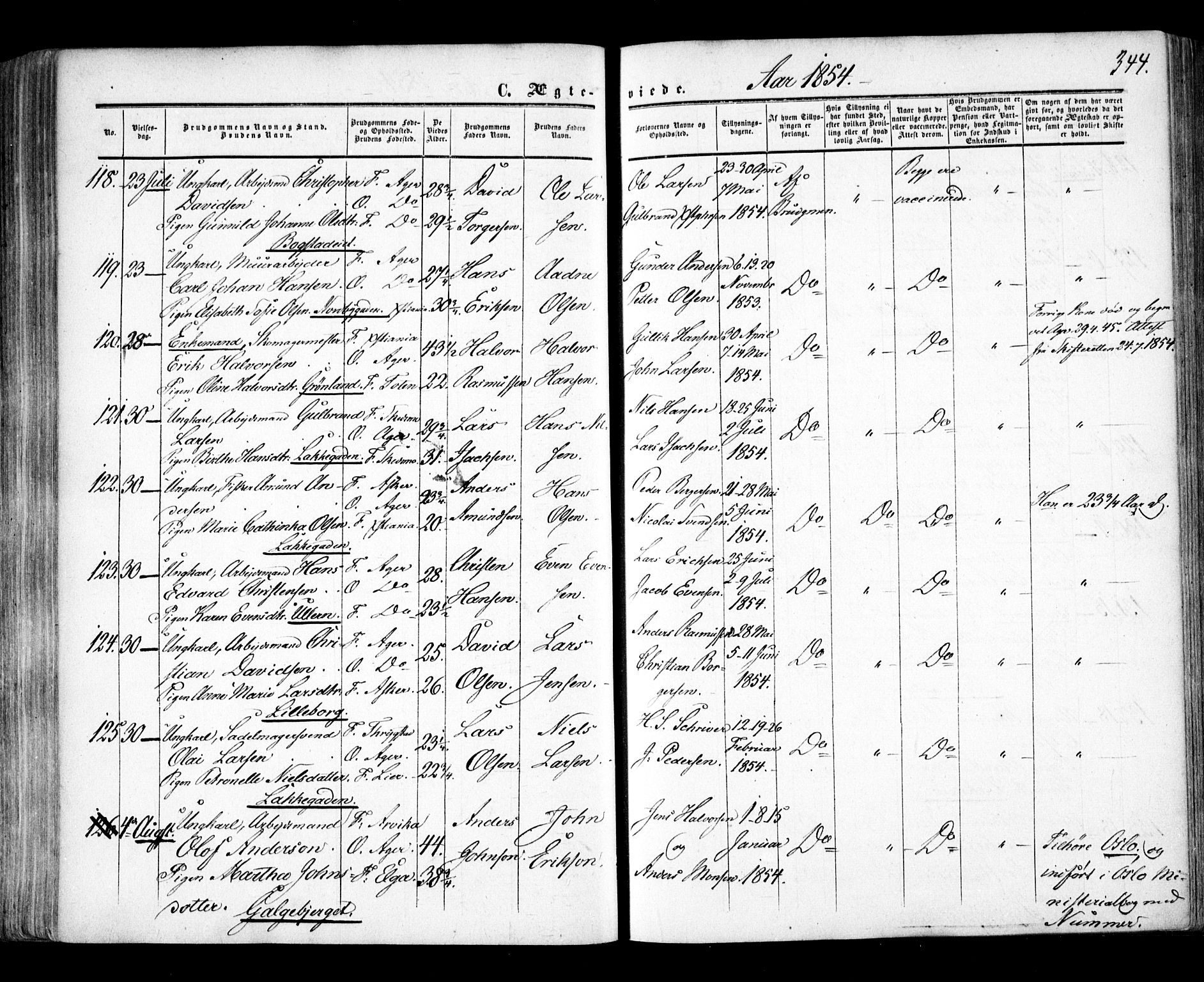Aker prestekontor kirkebøker, SAO/A-10861/F/L0020: Parish register (official) no. 20, 1853-1857, p. 344