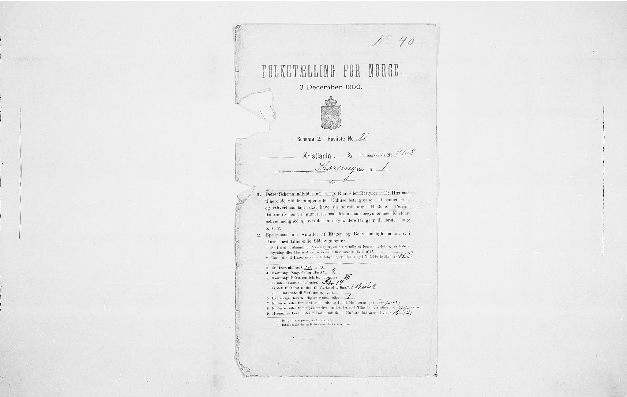 SAO, 1900 census for Kristiania, 1900, p. 97894