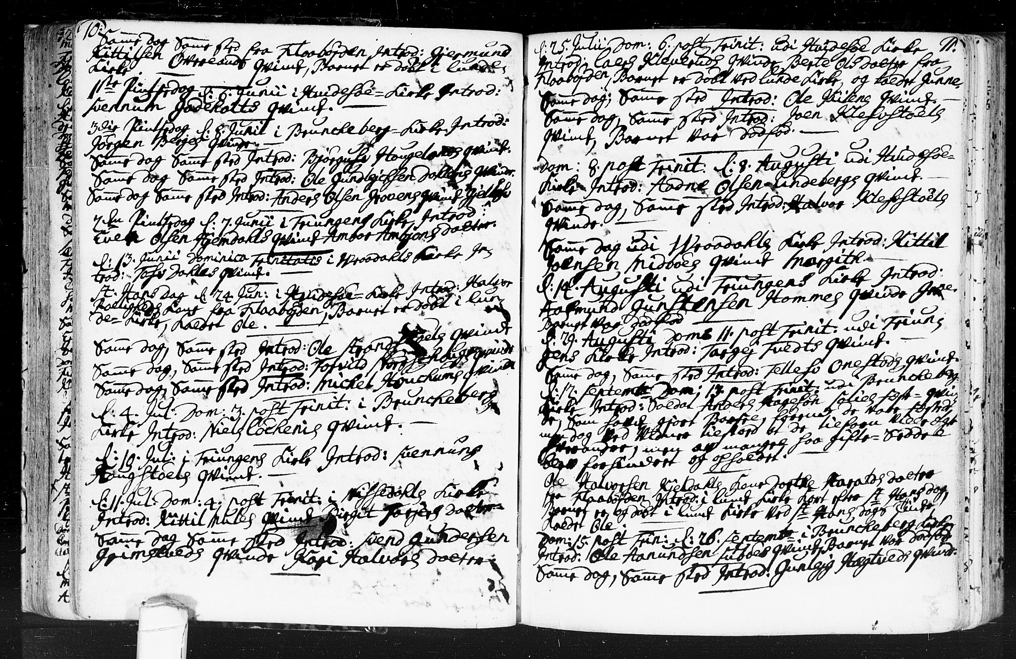 Kviteseid kirkebøker, SAKO/A-276/F/Fa/L0001: Parish register (official) no. I 1, 1754-1773, p. 10-11