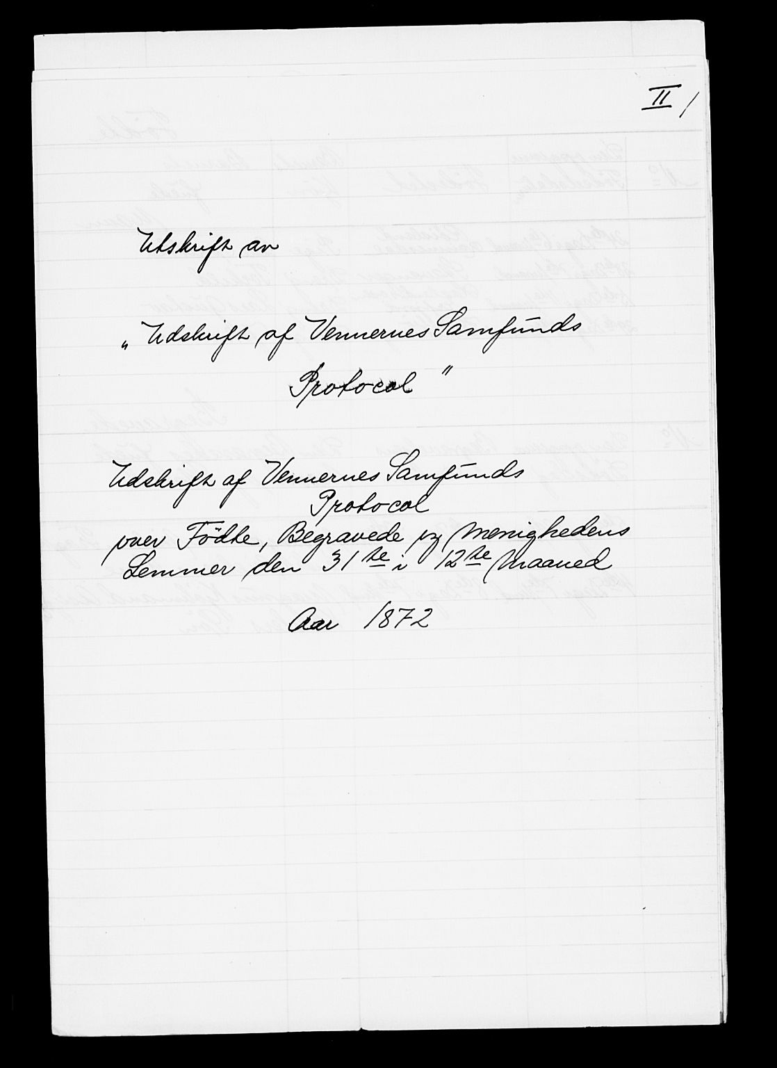 Pa 0160 - Vennenes Samfunn, Stavanger, AV/SAST-A-100269/F: Dissenter register no. -, 1840-1900