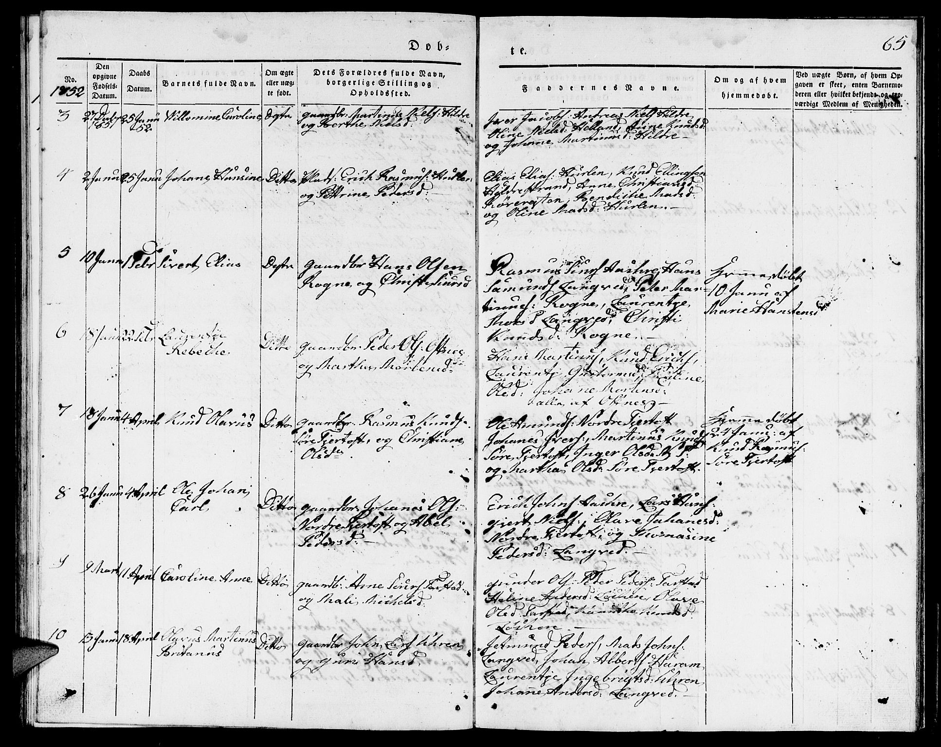 Ministerialprotokoller, klokkerbøker og fødselsregistre - Møre og Romsdal, AV/SAT-A-1454/536/L0507: Parish register (copy) no. 536C02, 1839-1859, p. 65