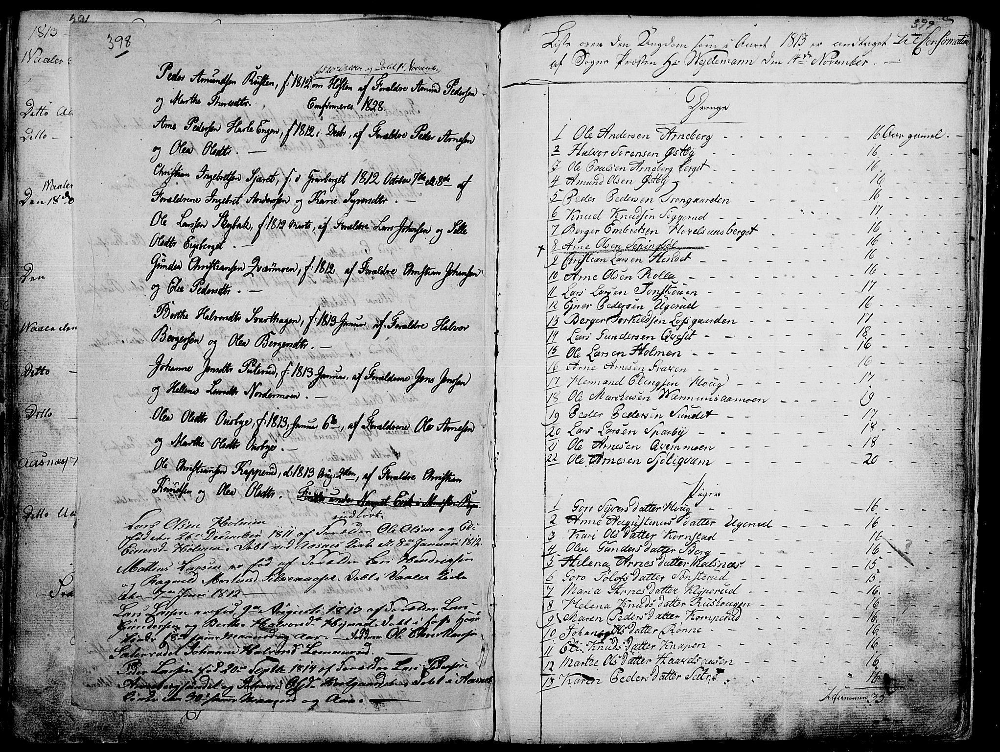 Hof prestekontor, AV/SAH-PREST-038/H/Ha/Haa/L0004: Parish register (official) no. 4, 1790-1815, p. 398-399