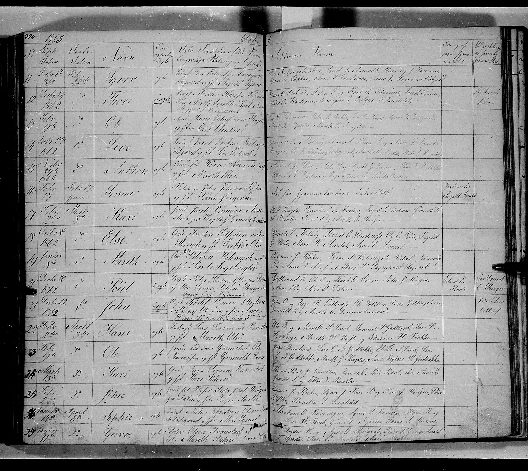 Lom prestekontor, AV/SAH-PREST-070/L/L0004: Parish register (copy) no. 4, 1845-1864, p. 394-395