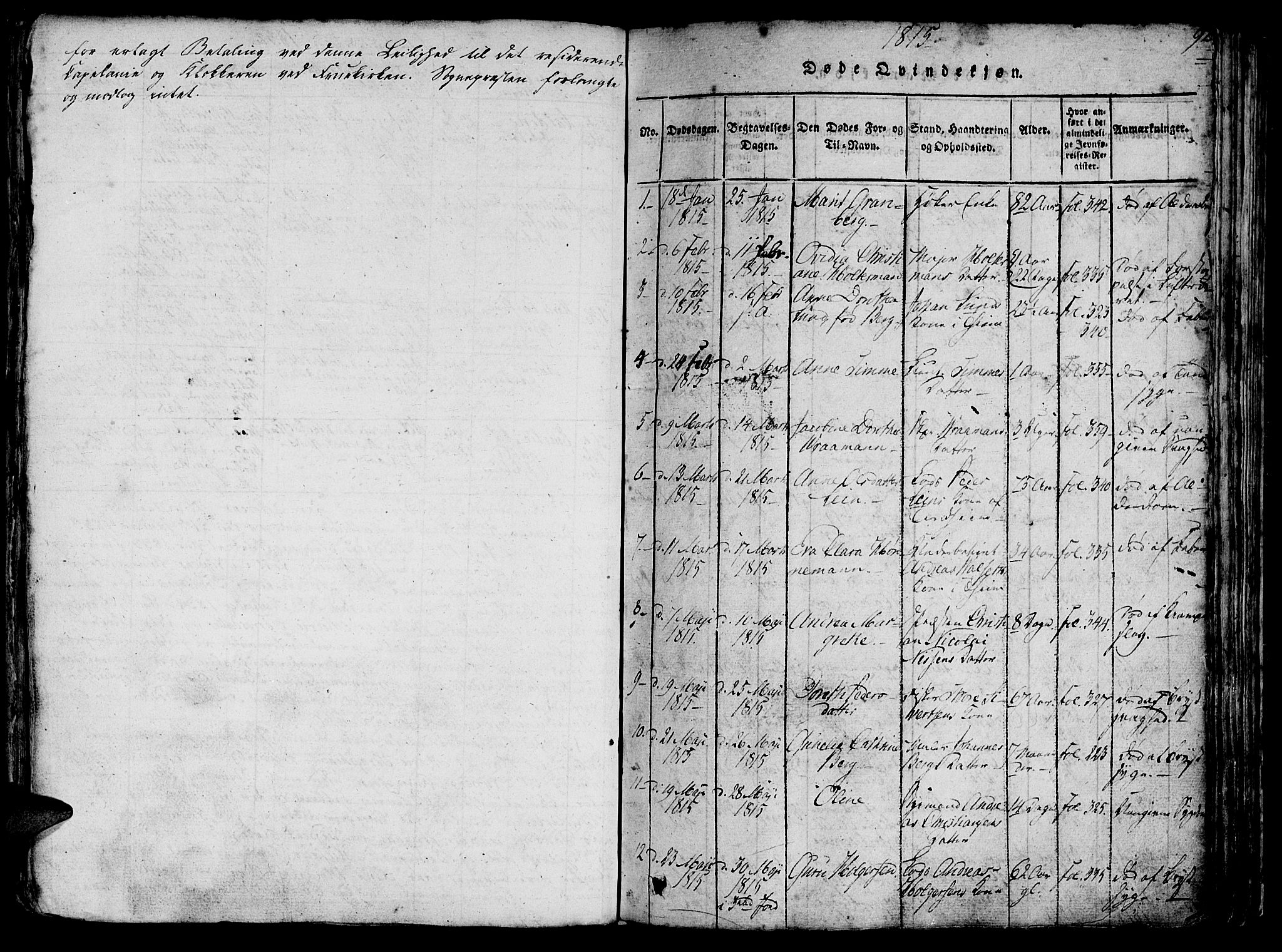 Ministerialprotokoller, klokkerbøker og fødselsregistre - Sør-Trøndelag, SAT/A-1456/602/L0135: Parish register (copy) no. 602C03, 1815-1832, p. 92