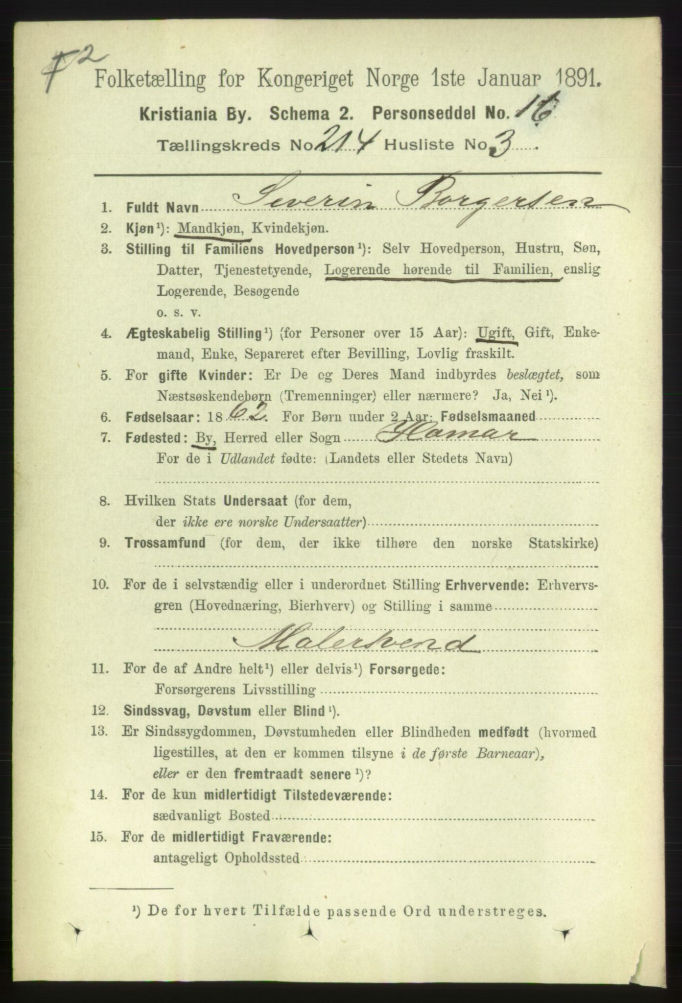 RA, 1891 census for 0301 Kristiania, 1891, p. 127329