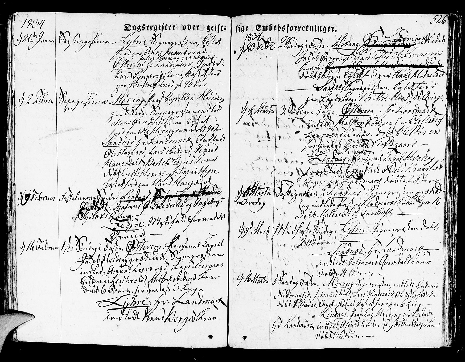 Lindås Sokneprestembete, SAB/A-76701/H/Haa: Parish register (official) no. A 8, 1823-1836, p. 526