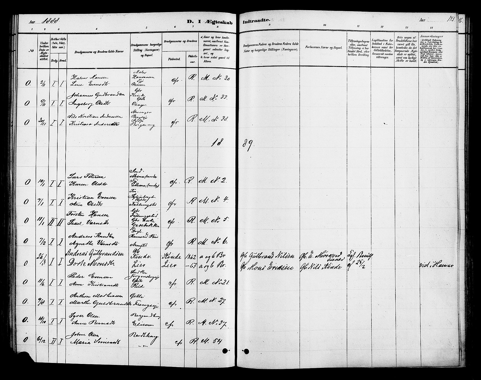 Ringsaker prestekontor, AV/SAH-PREST-014/K/Ka/L0013: Parish register (official) no. 13, 1879-1890, p. 143