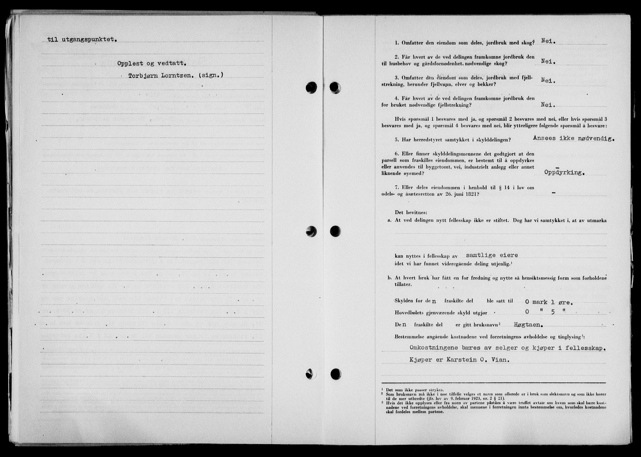 Lofoten sorenskriveri, SAT/A-0017/1/2/2C/L0021a: Mortgage book no. 21a, 1949-1949, Diary no: : 2023/1949