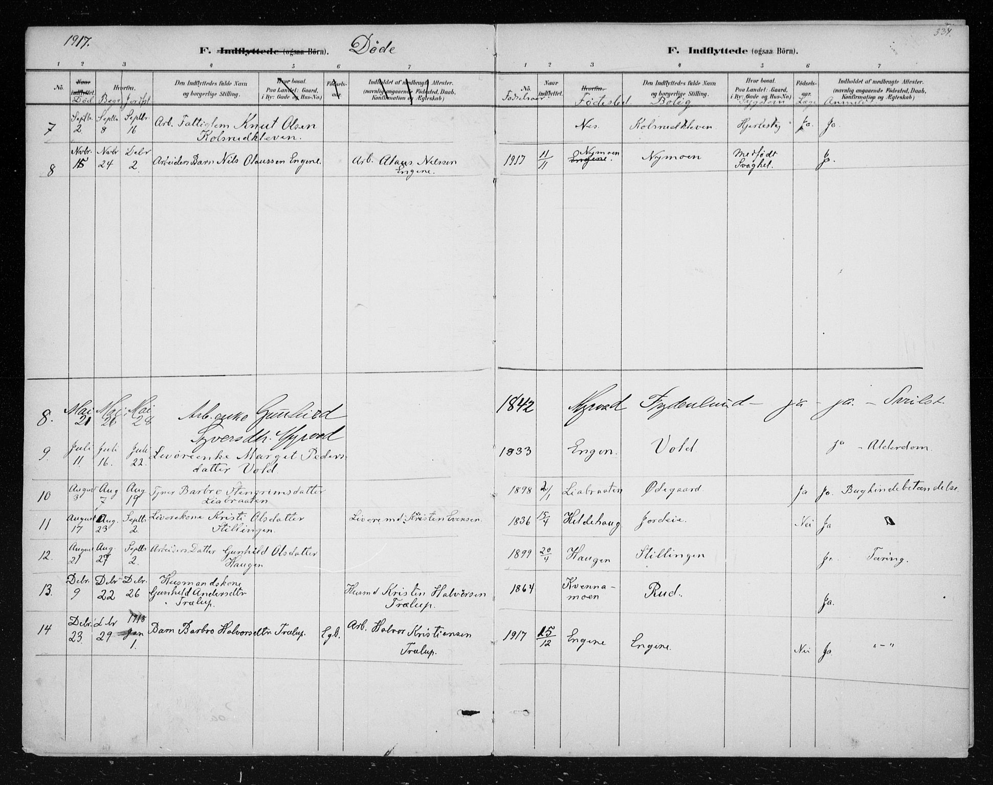 Nes kirkebøker, SAKO/A-236/F/Fa/L0012: Parish register (official) no. 12, 1881-1917, p. 334