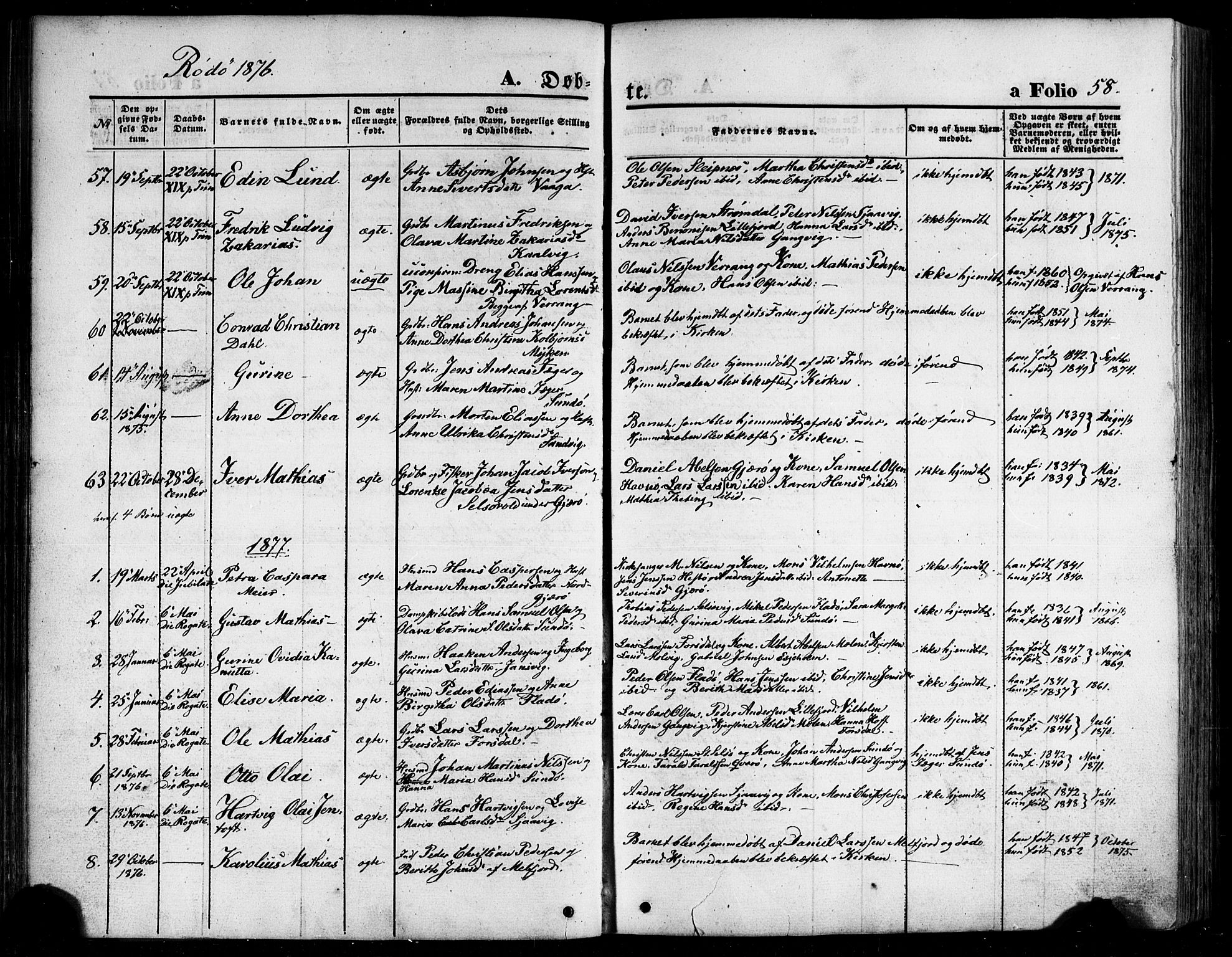 Ministerialprotokoller, klokkerbøker og fødselsregistre - Nordland, SAT/A-1459/841/L0606: Parish register (official) no. 841A10, 1860-1877, p. 58