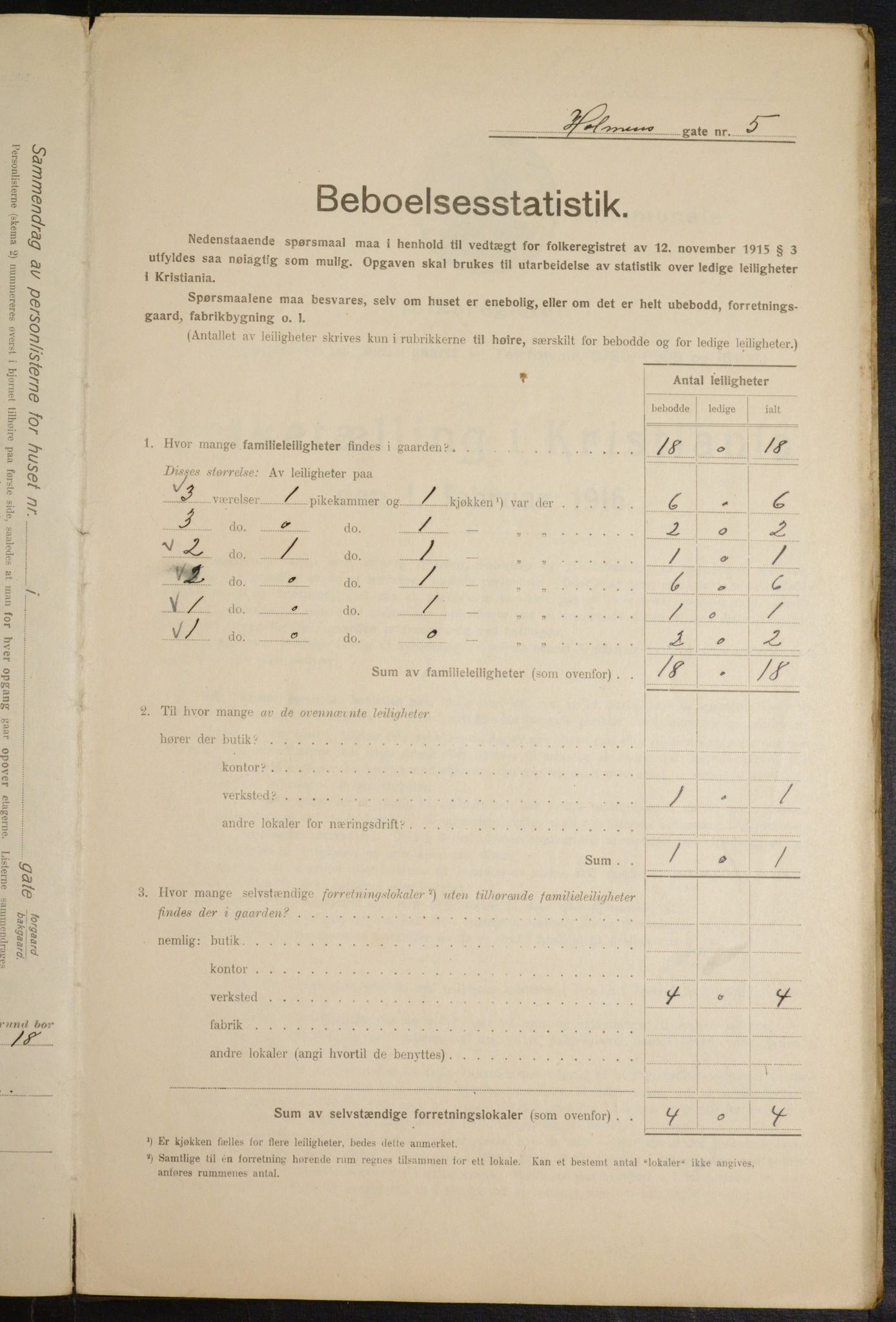 OBA, Municipal Census 1916 for Kristiania, 1916, p. 41492