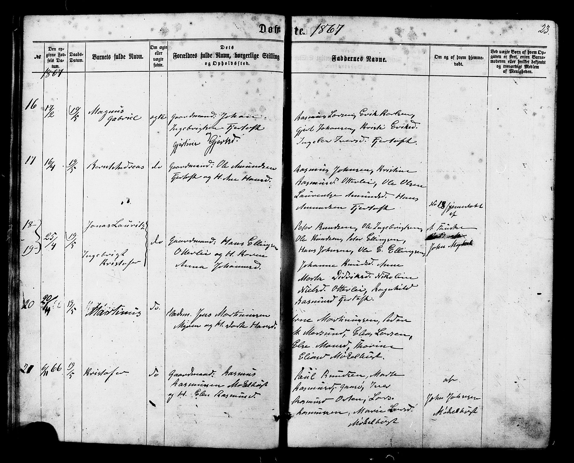 Ministerialprotokoller, klokkerbøker og fødselsregistre - Møre og Romsdal, SAT/A-1454/536/L0498: Parish register (official) no. 536A07, 1862-1875, p. 23