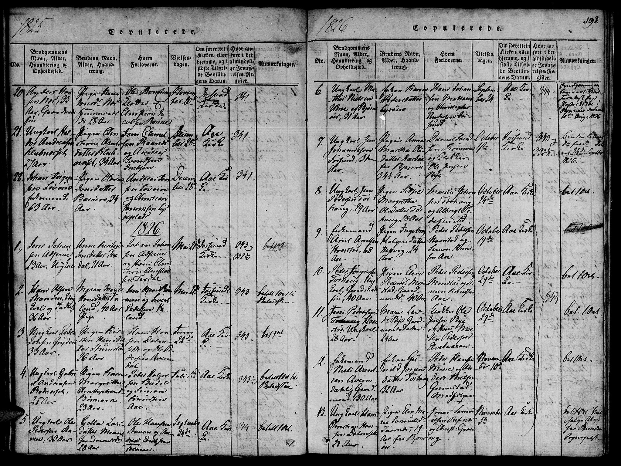 Ministerialprotokoller, klokkerbøker og fødselsregistre - Sør-Trøndelag, SAT/A-1456/655/L0675: Parish register (official) no. 655A04, 1818-1830, p. 192