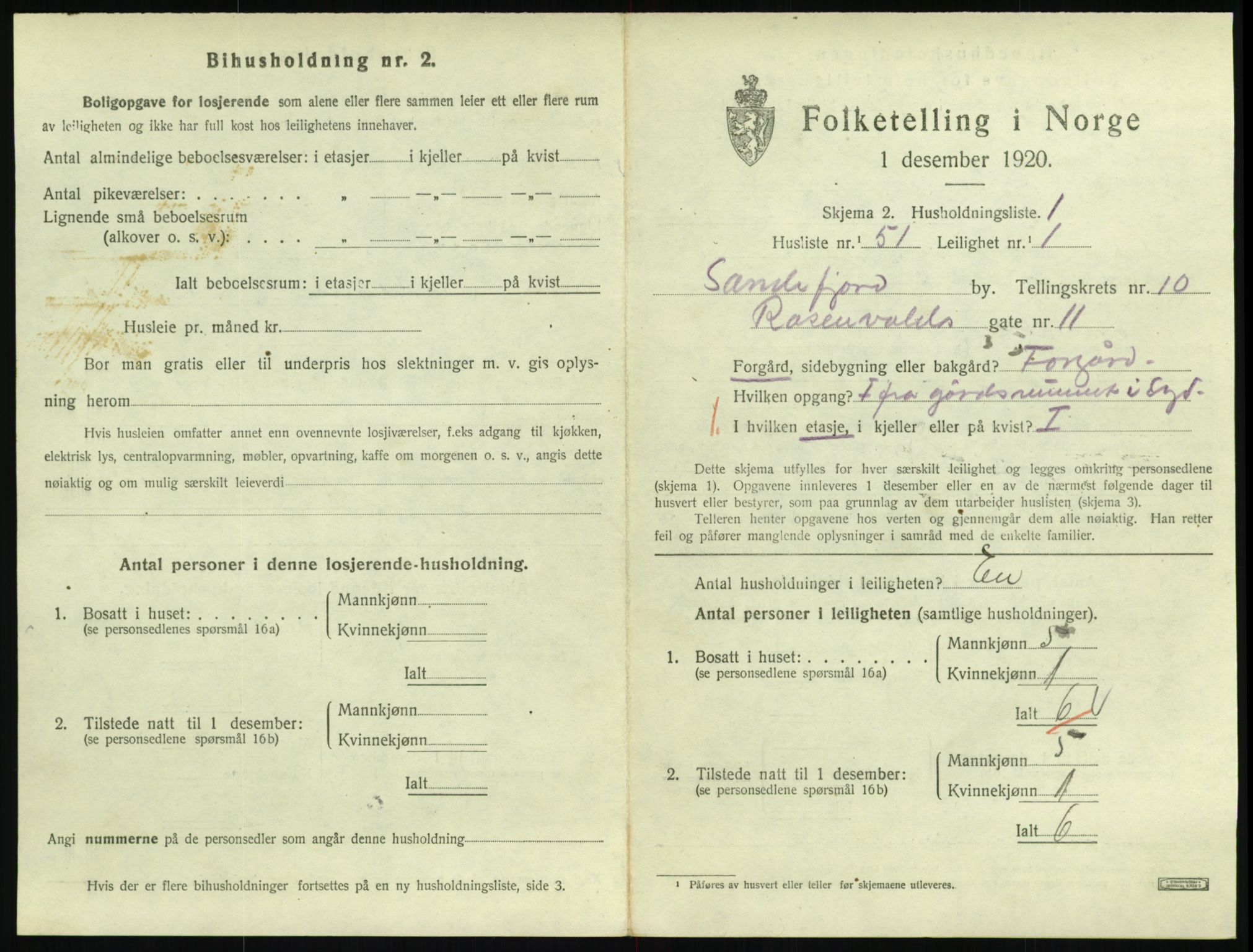 SAKO, 1920 census for Sandefjord, 1920, p. 4036