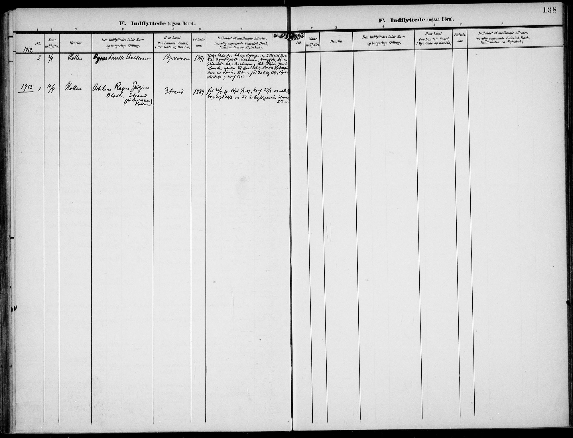 Lunde kirkebøker, SAKO/A-282/F/Fa/L0004: Parish register (official) no. I 4, 1902-1913, p. 138
