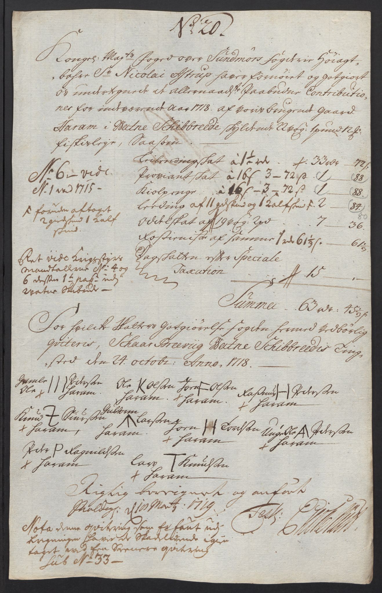 Rentekammeret inntil 1814, Reviderte regnskaper, Fogderegnskap, AV/RA-EA-4092/R54/L3570: Fogderegnskap Sunnmøre, 1718, p. 175