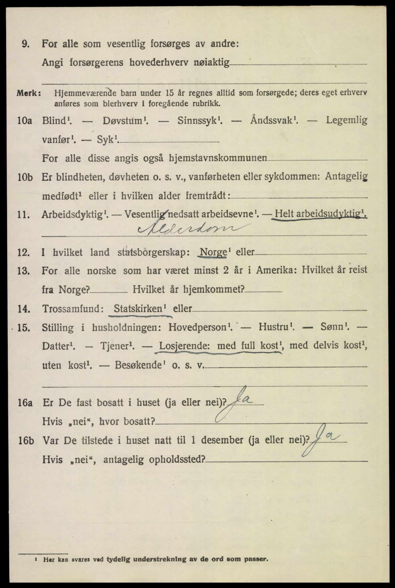 SAH, 1920 census for Tolga, 1920, p. 3196