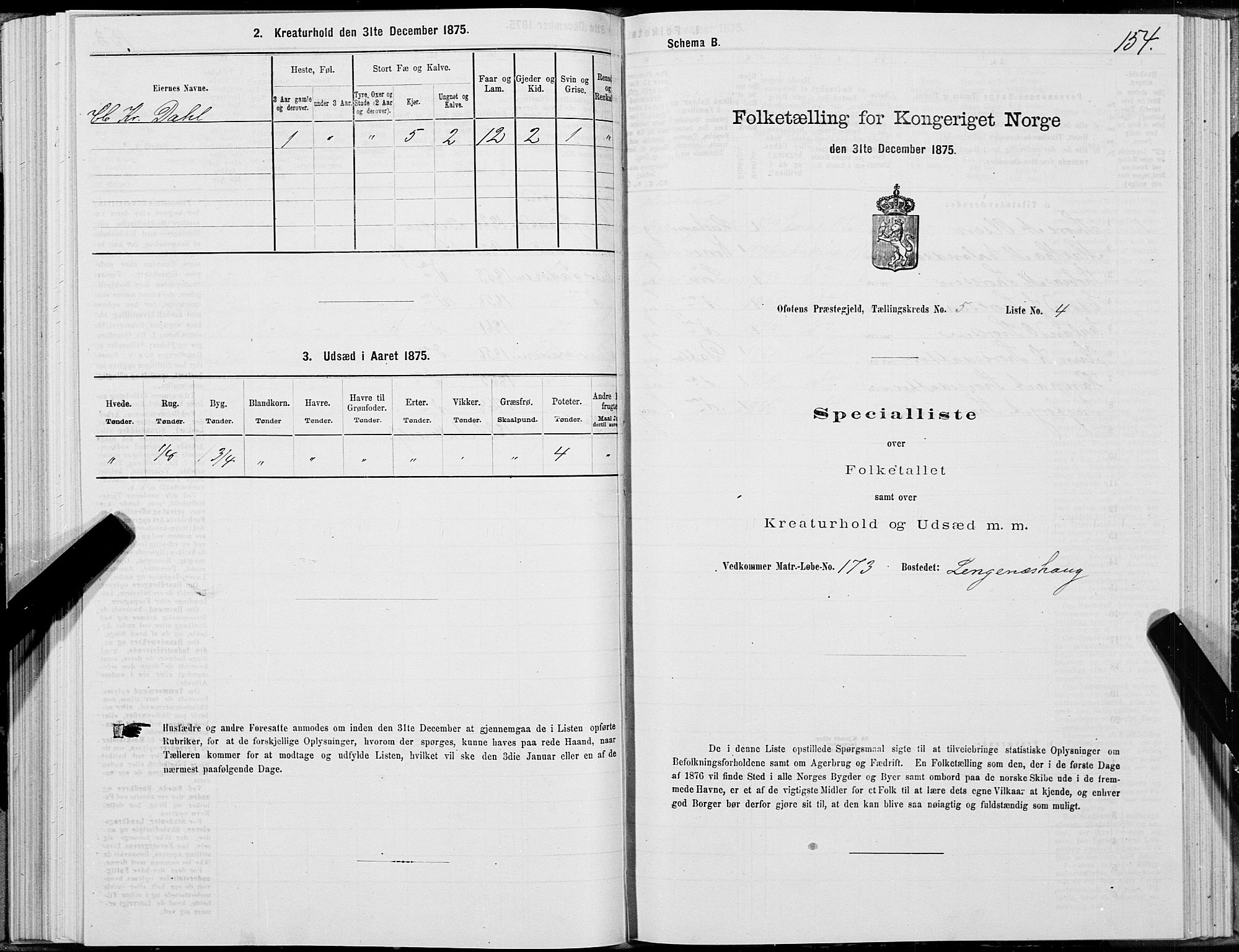 SAT, 1875 census for 1853P Ofoten, 1875, p. 3154