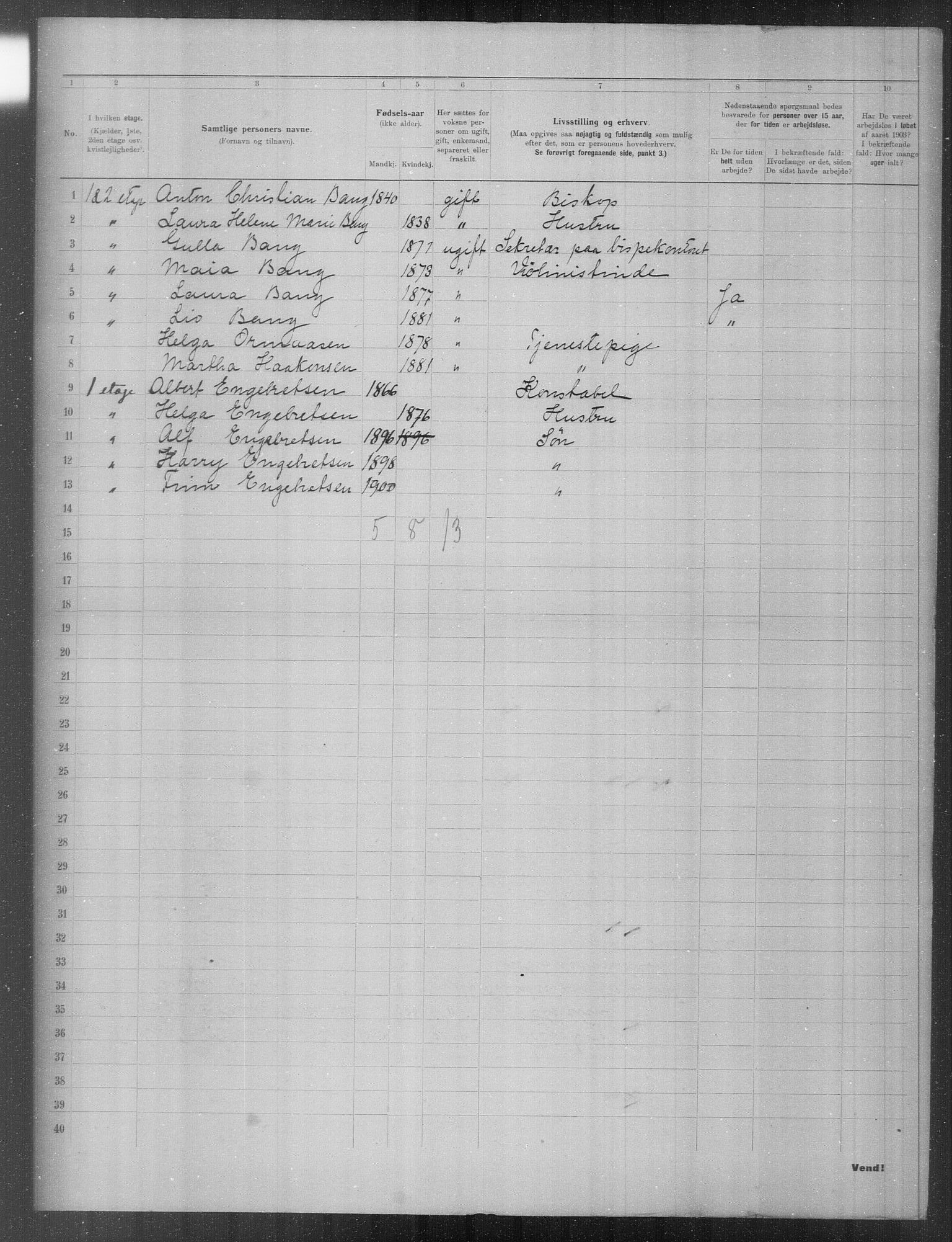 OBA, Municipal Census 1903 for Kristiania, 1903, p. 19393