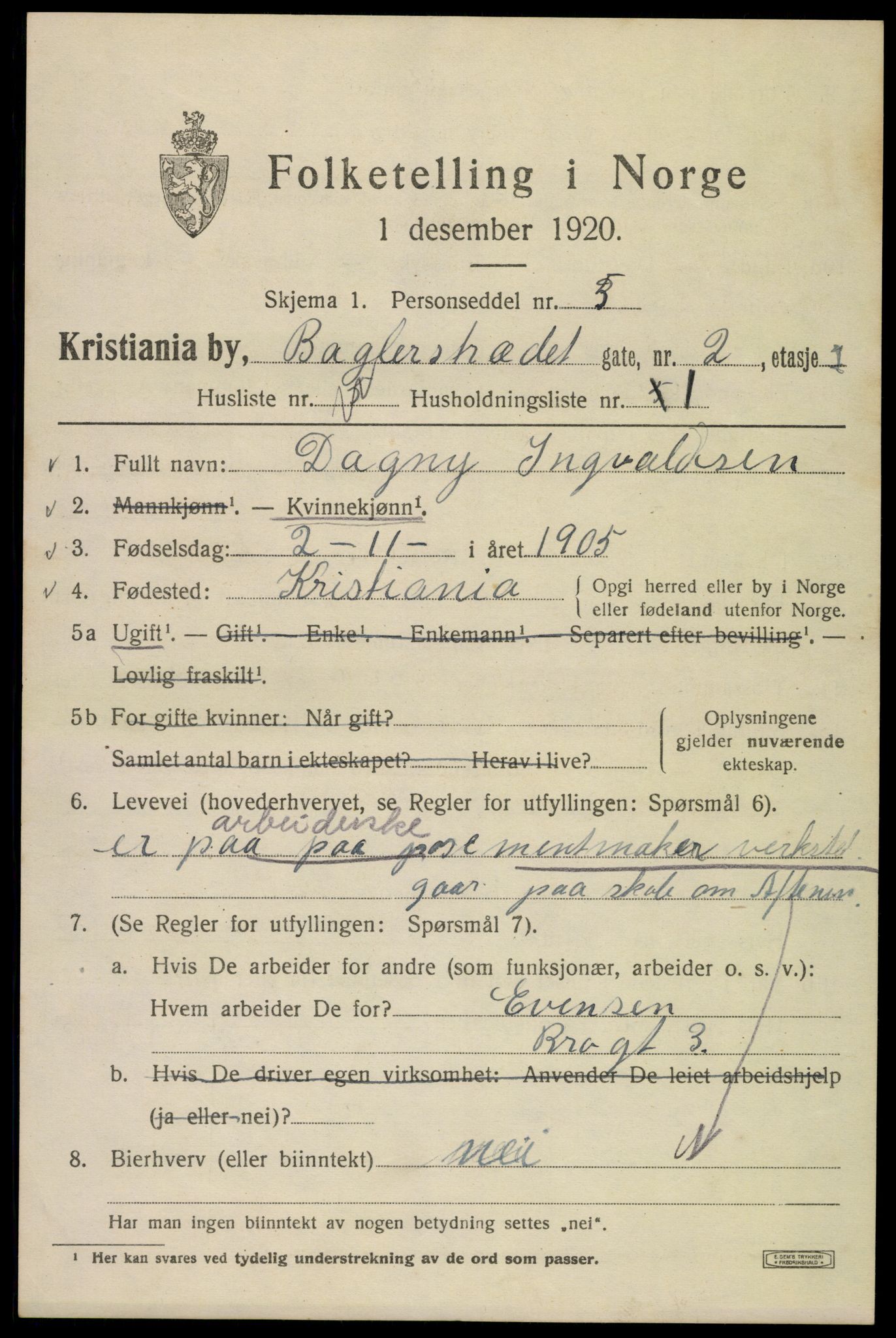 SAO, 1920 census for Kristiania, 1920, p. 147221