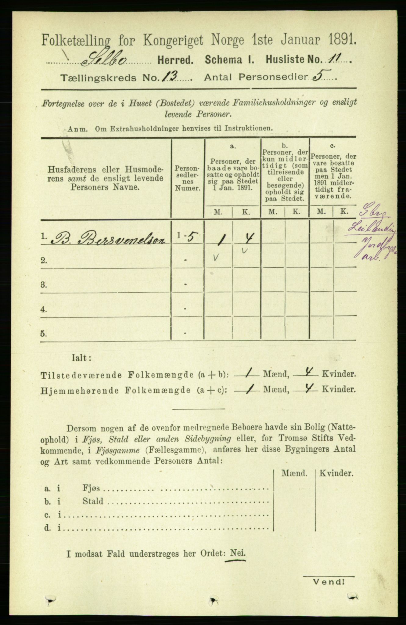 RA, 1891 census for 1664 Selbu, 1891, p. 4547