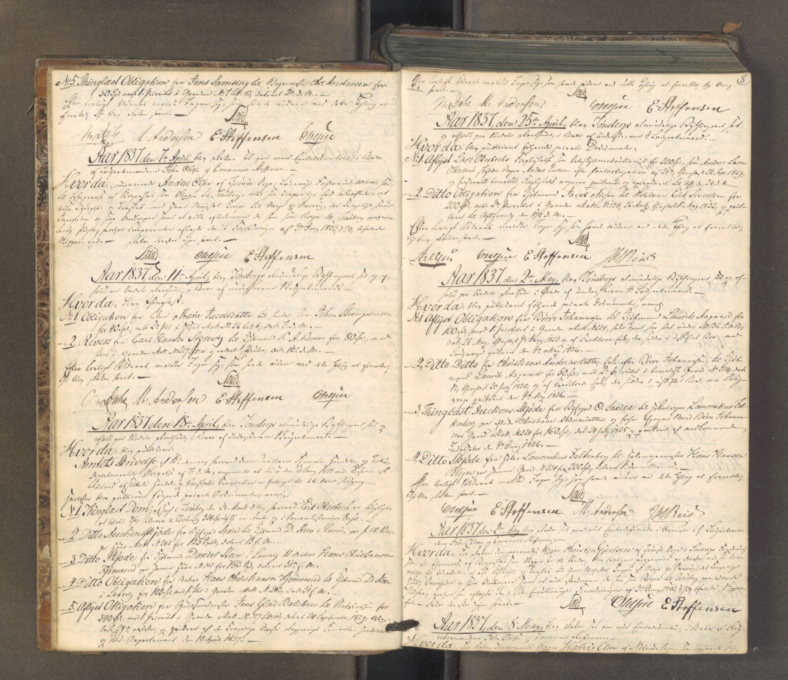 Tønsberg byfogd, AV/SAKO-A-224/F/Fa/L0025: Tingbok, 1836-1851, p. 7b-8a